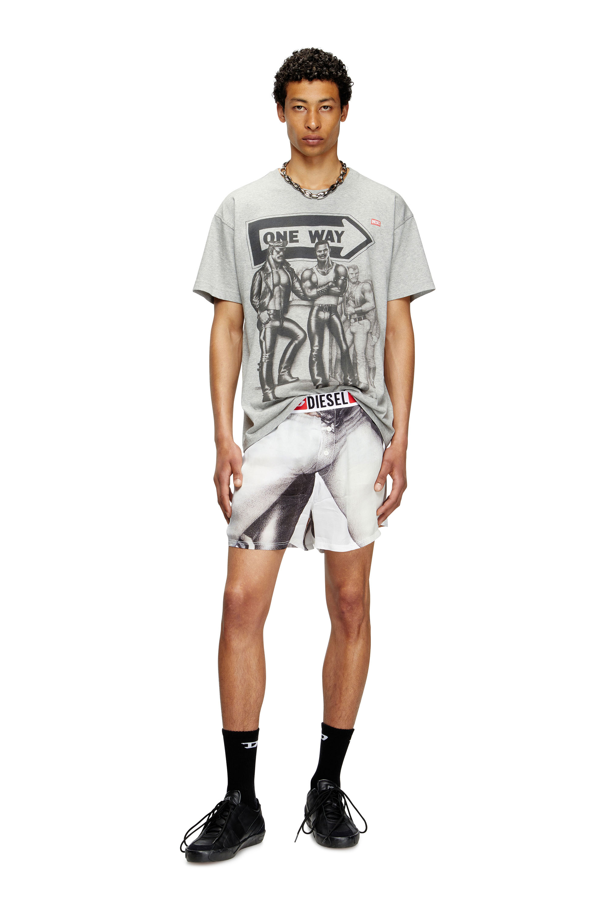 Diesel - PR-T-NORM-TOM25, T-shirt avec imprimé graphique Mixte in Gris - 3
