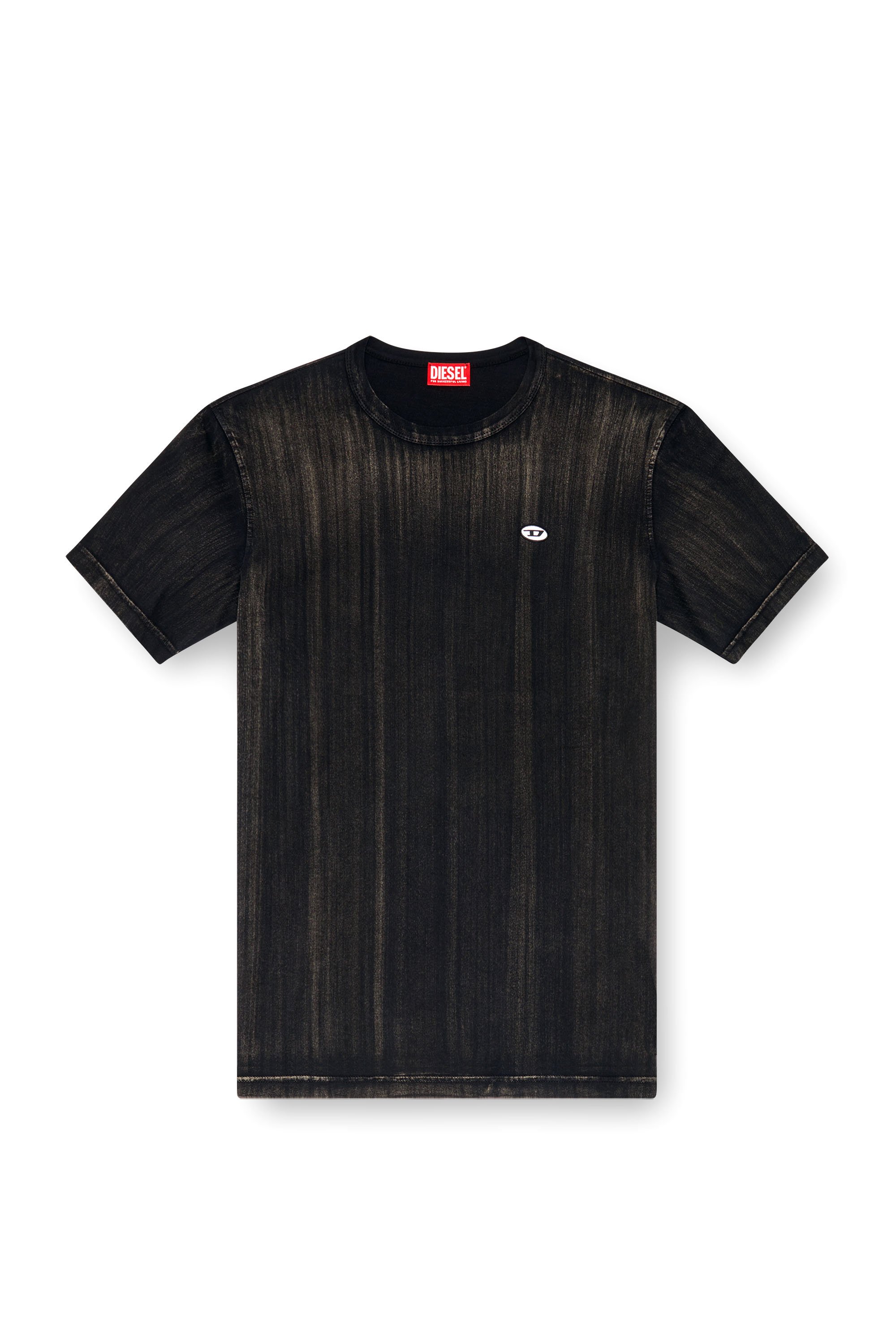 Diesel - T-ADJUST-K8, Homme T-shirt avec effet délavé au pinceau in Noir - Image 3