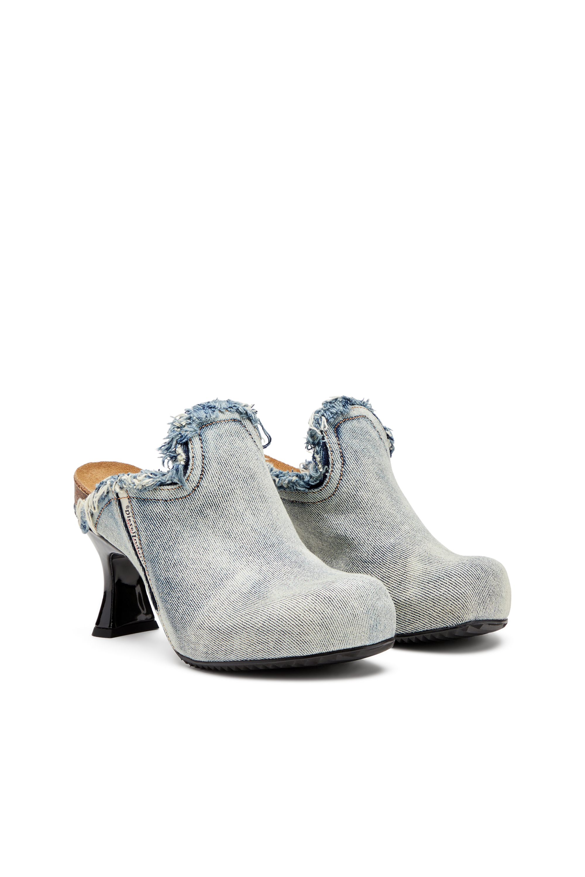 Diesel - D-WOODSTOCK ML W, D-Woodstock-Mules en denim effiloché Femme in Bleu - 2