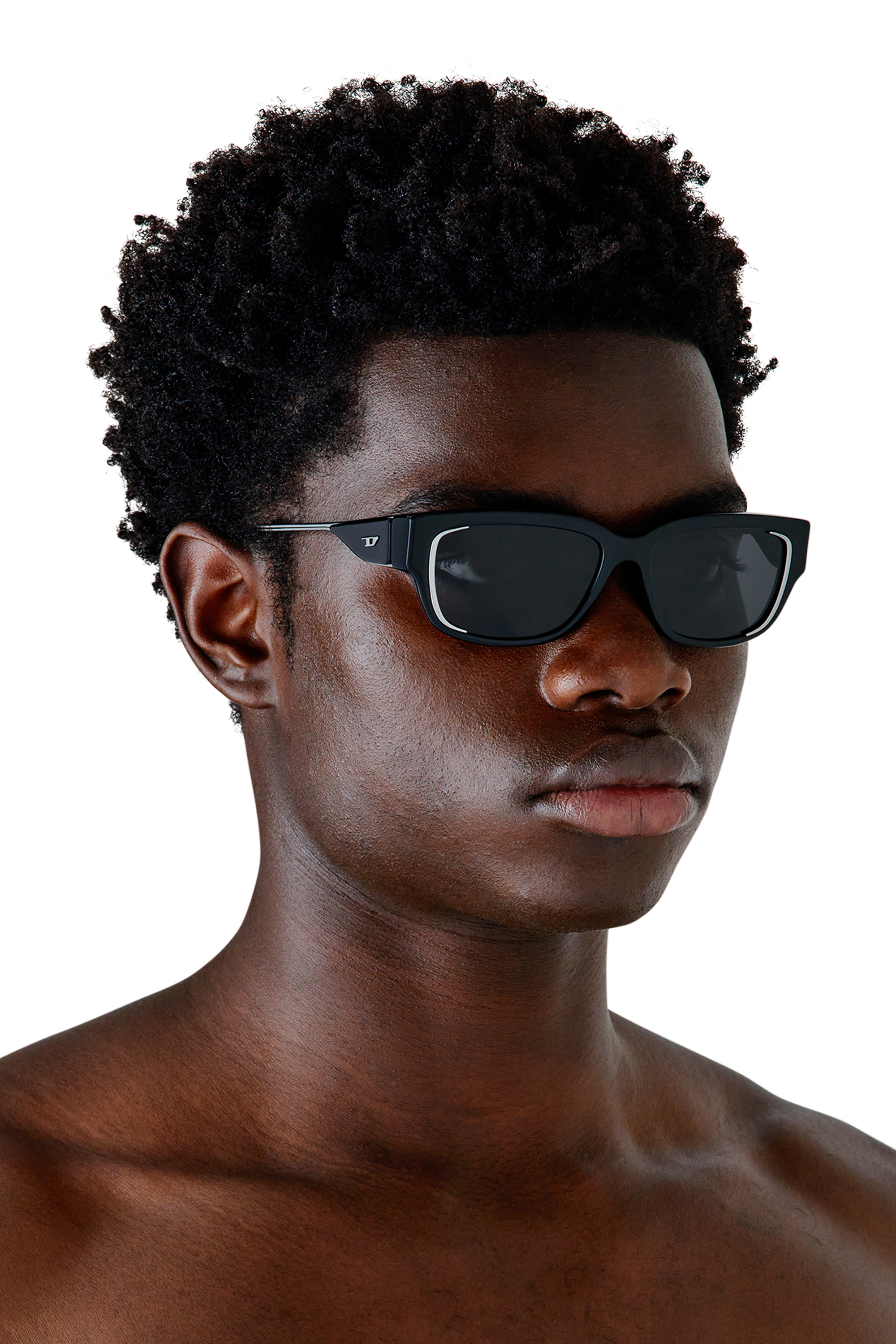 Diesel - 0DL2002 SIZE 56, Lunettes de soleil rectangulaires Mixte in Noir - 4