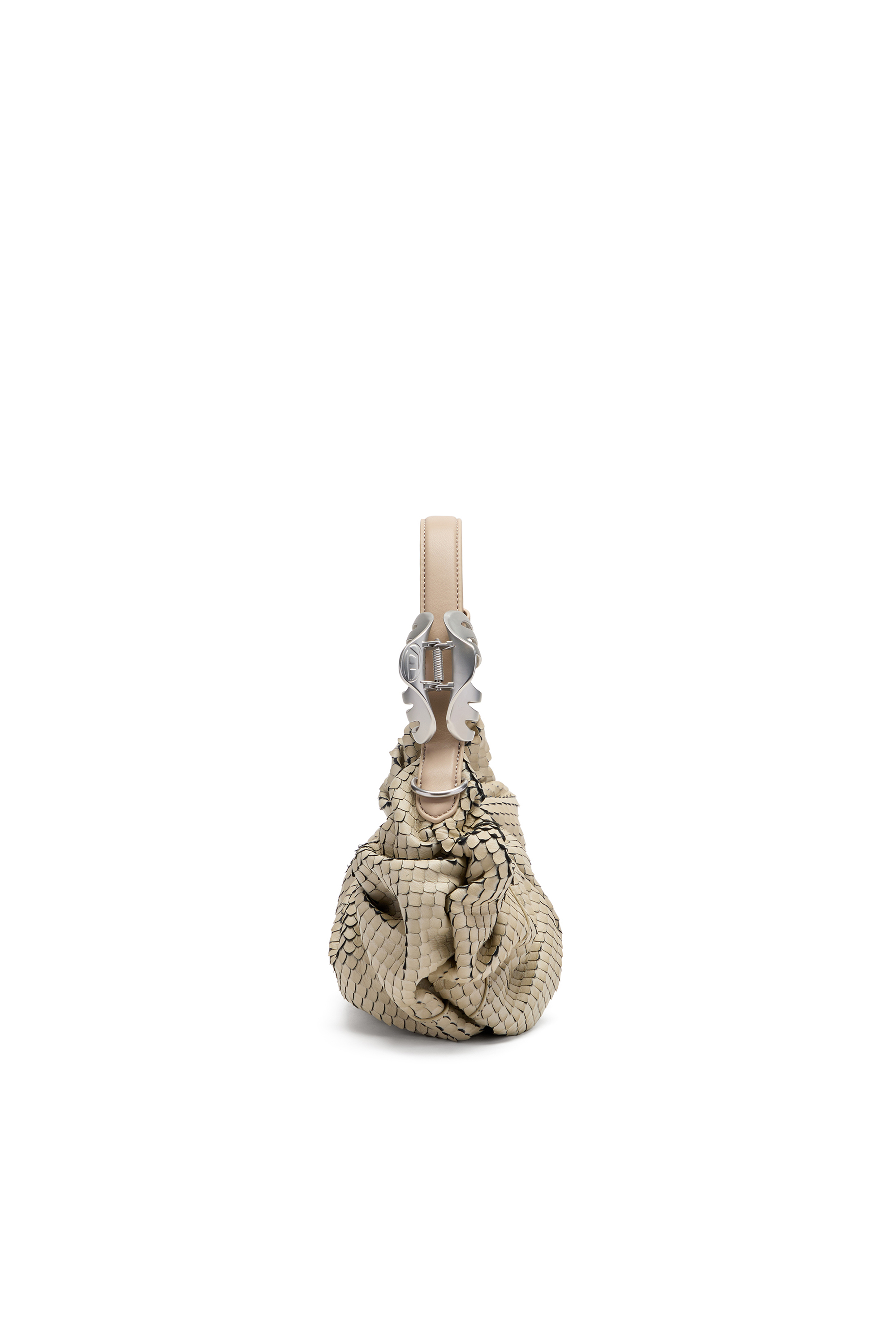 Diesel - GRAB-D HOBO S, Grab-D-Sac hobo froiss&eacute; en cuir textur&eacute; Femme in Beige - 4