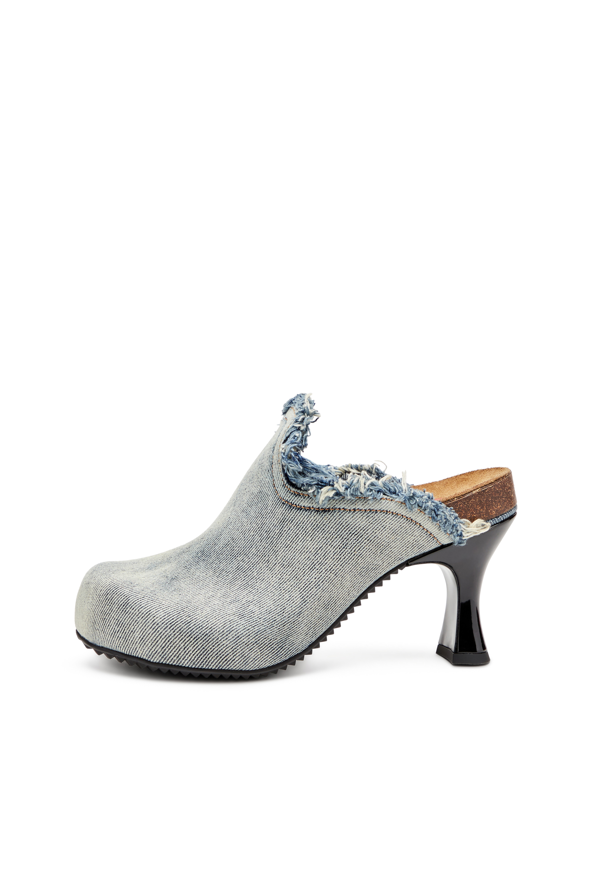 Diesel - D-WOODSTOCK ML W, Mules en denim effiloché Femme in Bleu - 8