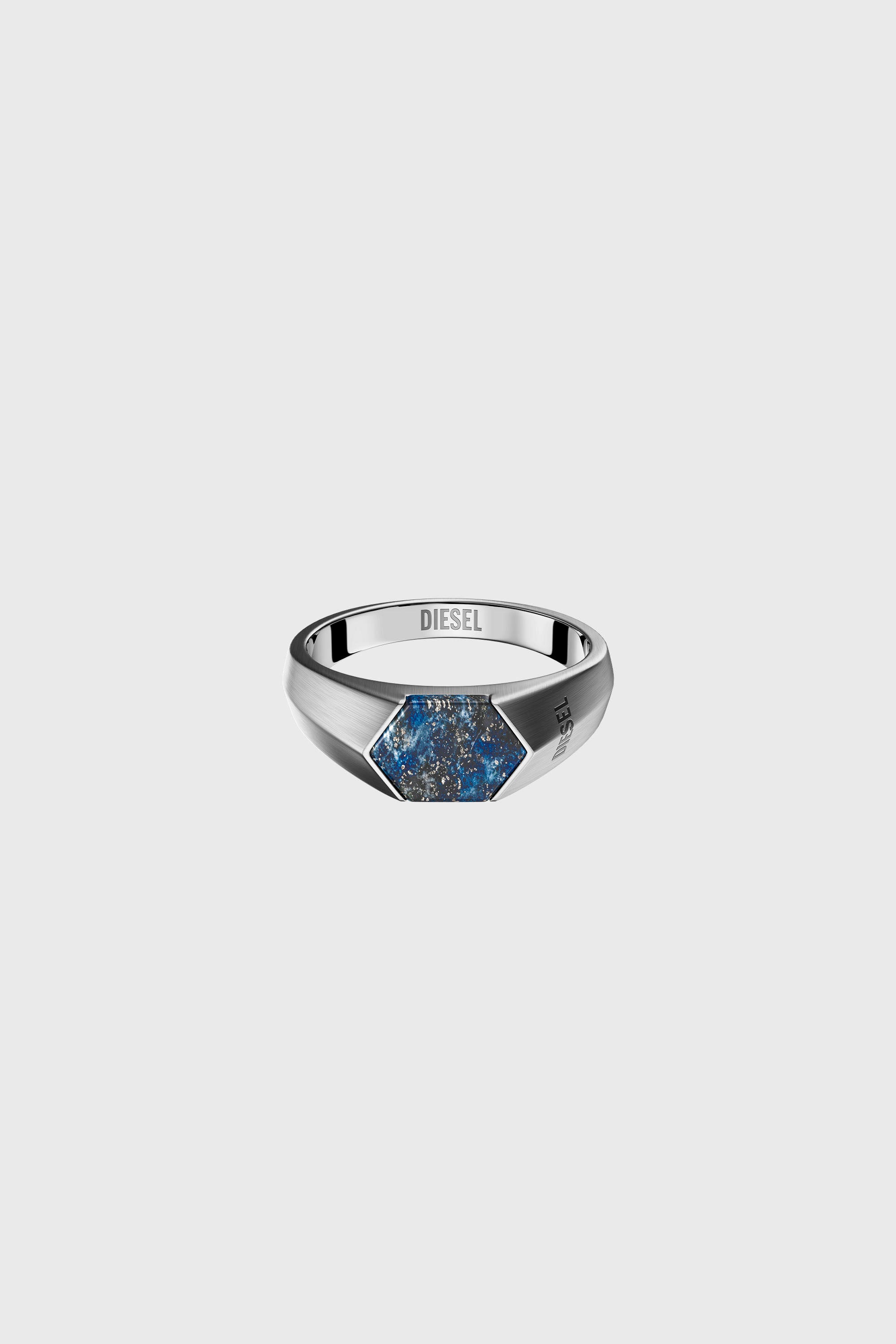 Diesel - DX1712040, Bague chevali&egrave;re en lapis-lazuli Mixte in Gris argent&eacute; - 2