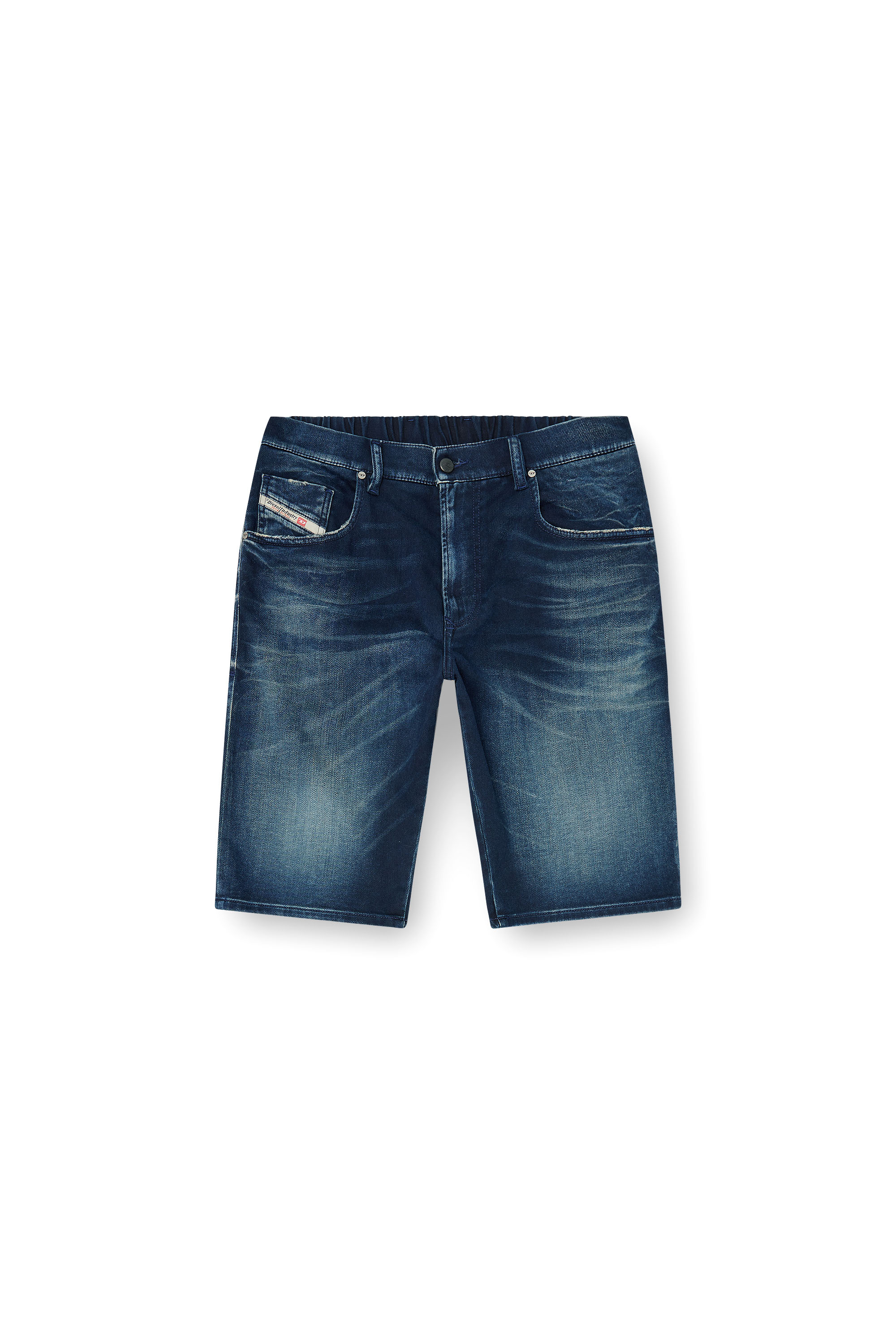 Diesel - 2033 D-KROOLEY-SHORT-BW JOGG, Chino shorts en JoggJeans d&eacute;lav&eacute; Homme in Bleu - 3