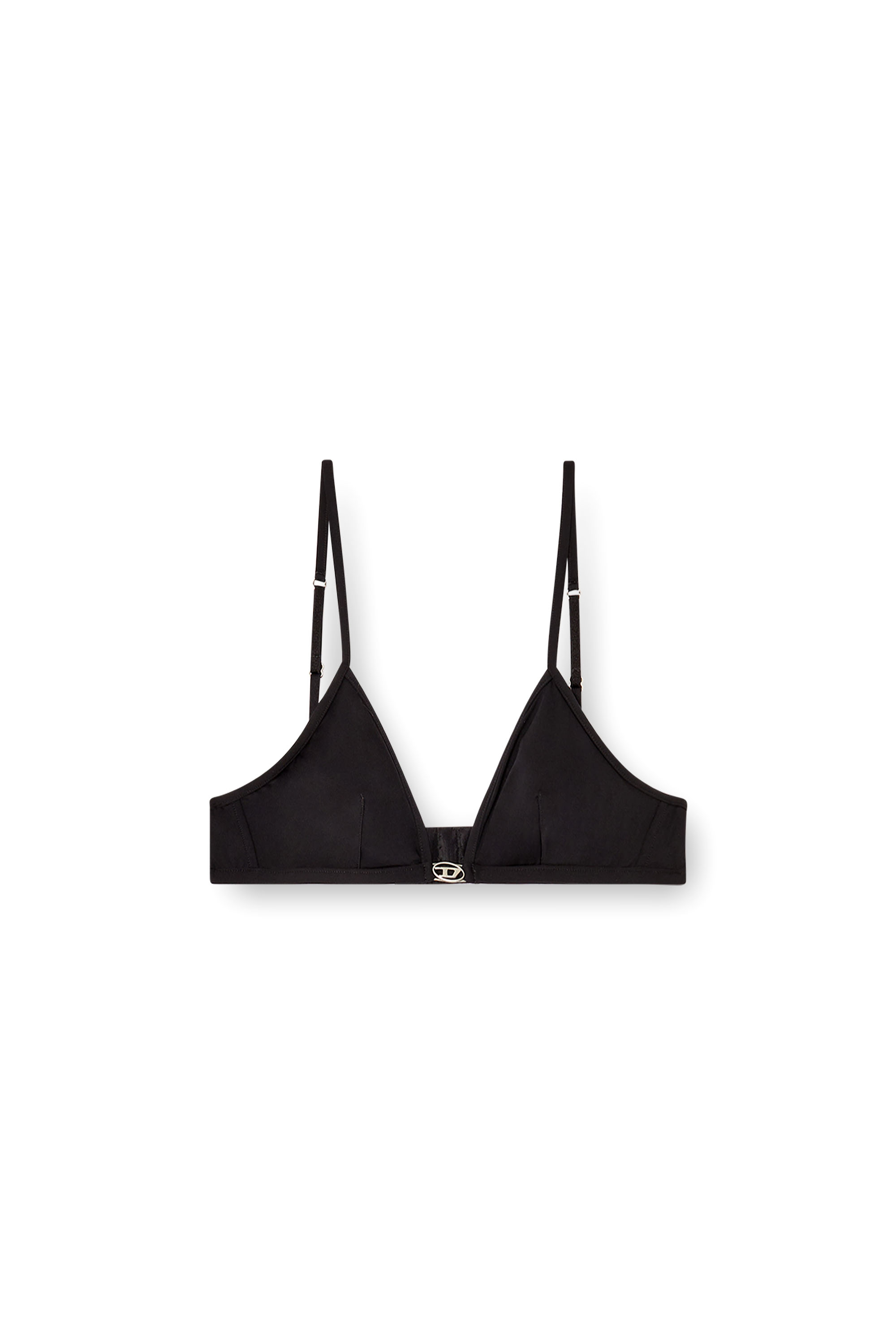 Diesel - LUNA-DNM, Brassière en microfibre avec détail Oval D Femme in Noir - 4