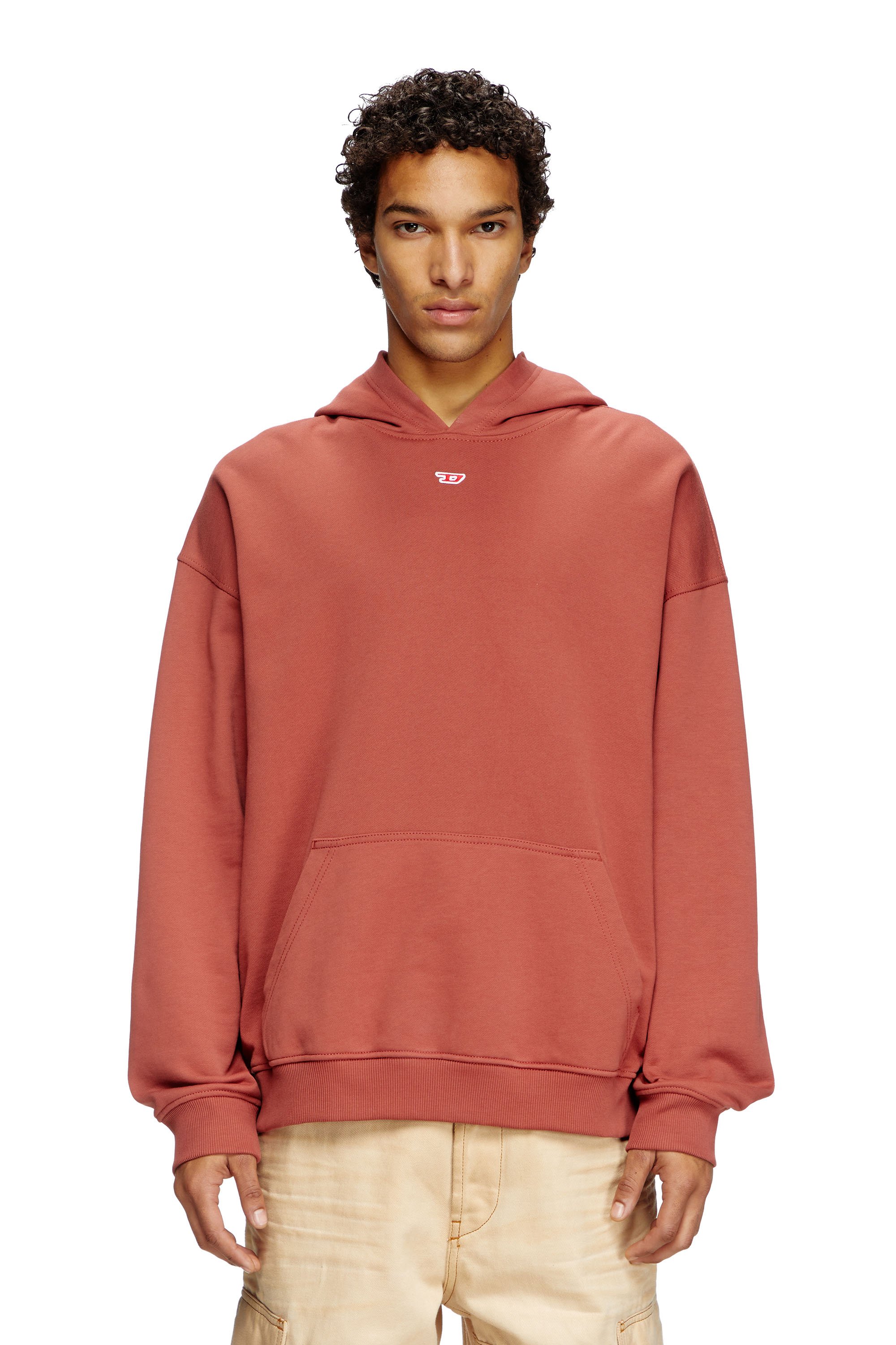 Diesel - S-BOXT-HOOD-D, Sweat-shirt à capuche avec empiècement D Homme in Rouge - 1