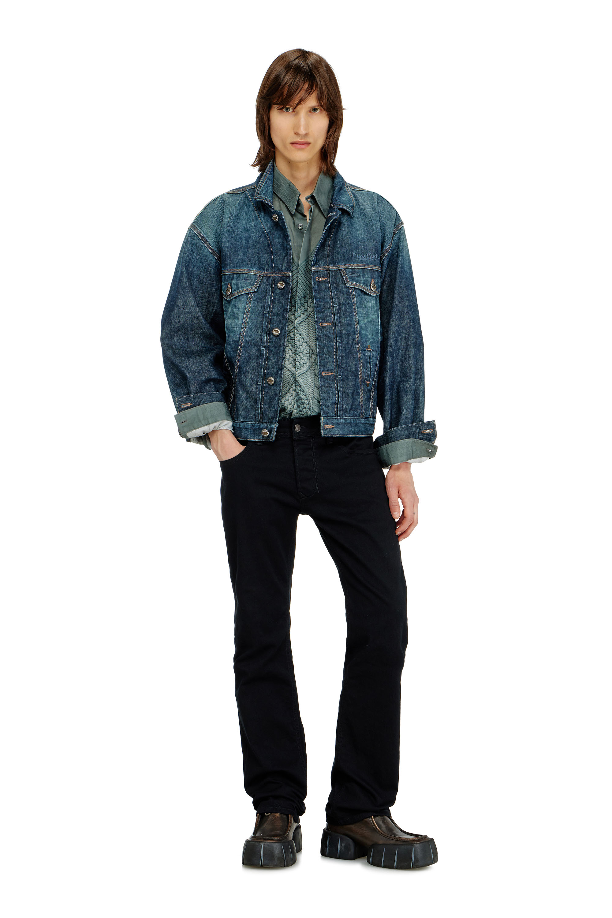 Diesel - Regular Jeans 1985 Larkee 0688H Homme, Noir/Gris fonc&eacute; - Image 2