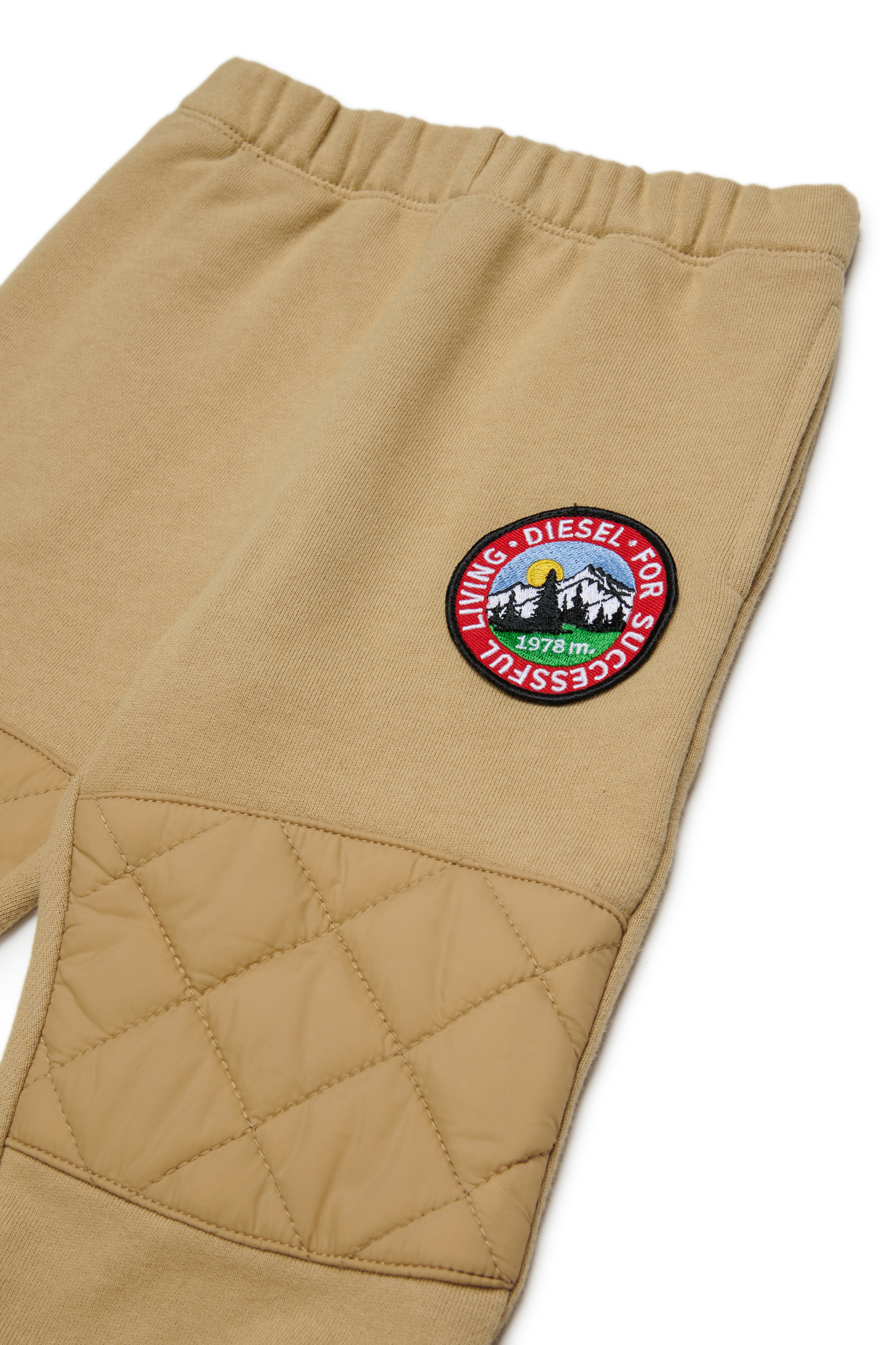 Diesel - PMONTB, Pantalon de surv&ecirc;tement avec empi&egrave;cements matelass&eacute;s aux genoux Mixte in Marron - 3