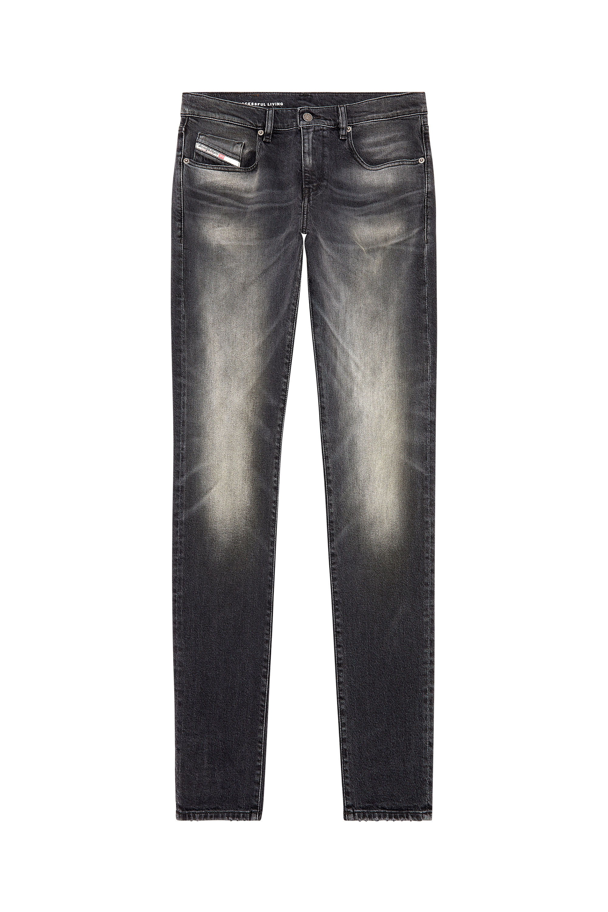 Diesel - Slim Jeans 2019 D-Strukt 09G20, Noir/Gris foncé - Image 5