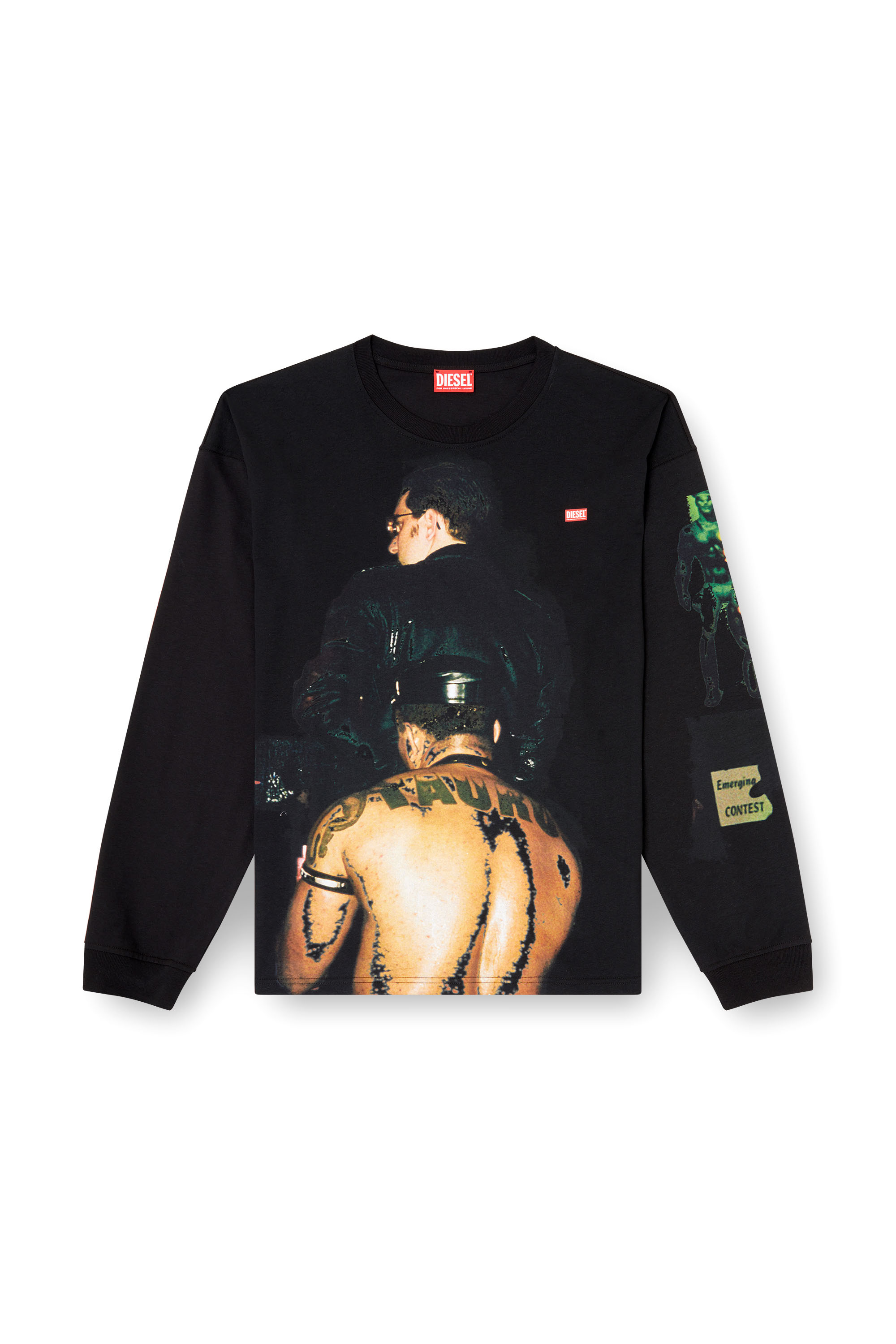 Diesel - PR-T-BOXT-LS-TOM25-1, T-shirt à manches longues avec imprimé graphique Mixte in Noir - 4
