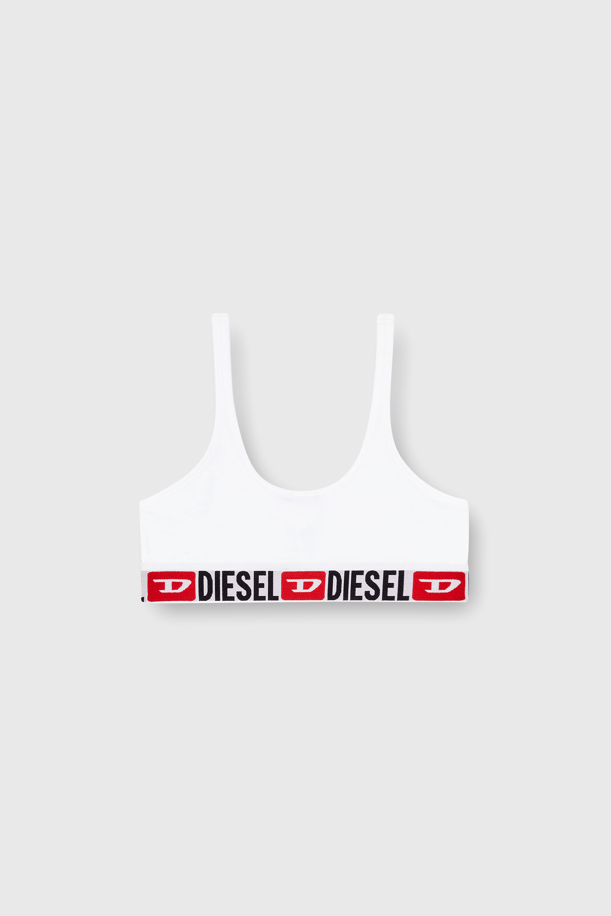 Diesel - UFSB-ORIBA, Woman's Cotton bralette with logo in White - 2