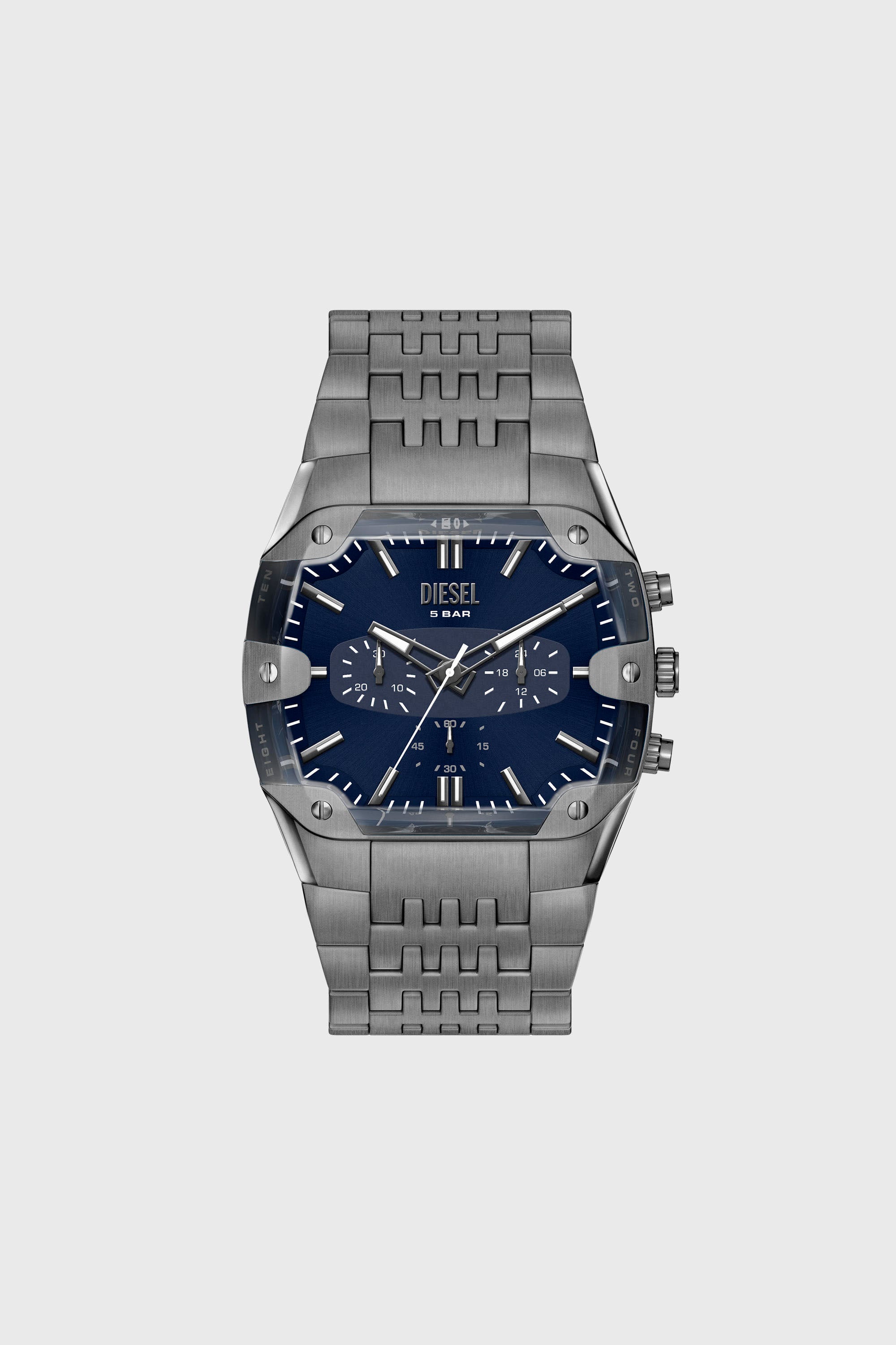 Diesel - DZ4717 WATCH, Montre Spiked Cushion en acier inoxydable finition gunmetal Homme in Gris - 1