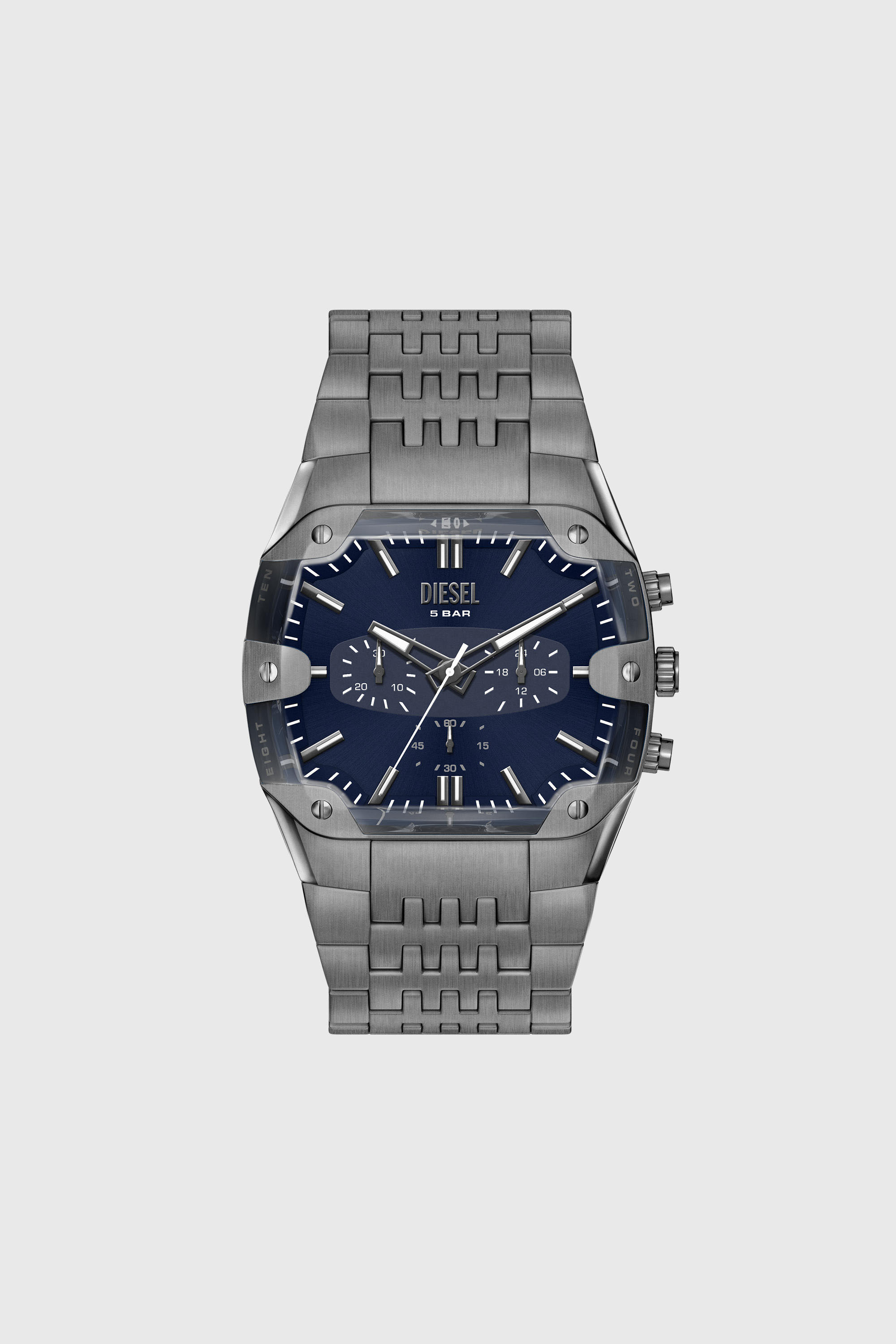 Diesel - DZ4717 WATCH, Montre Spiked Cushion en acier inoxydable finition gunmetal Homme in Gris - 1