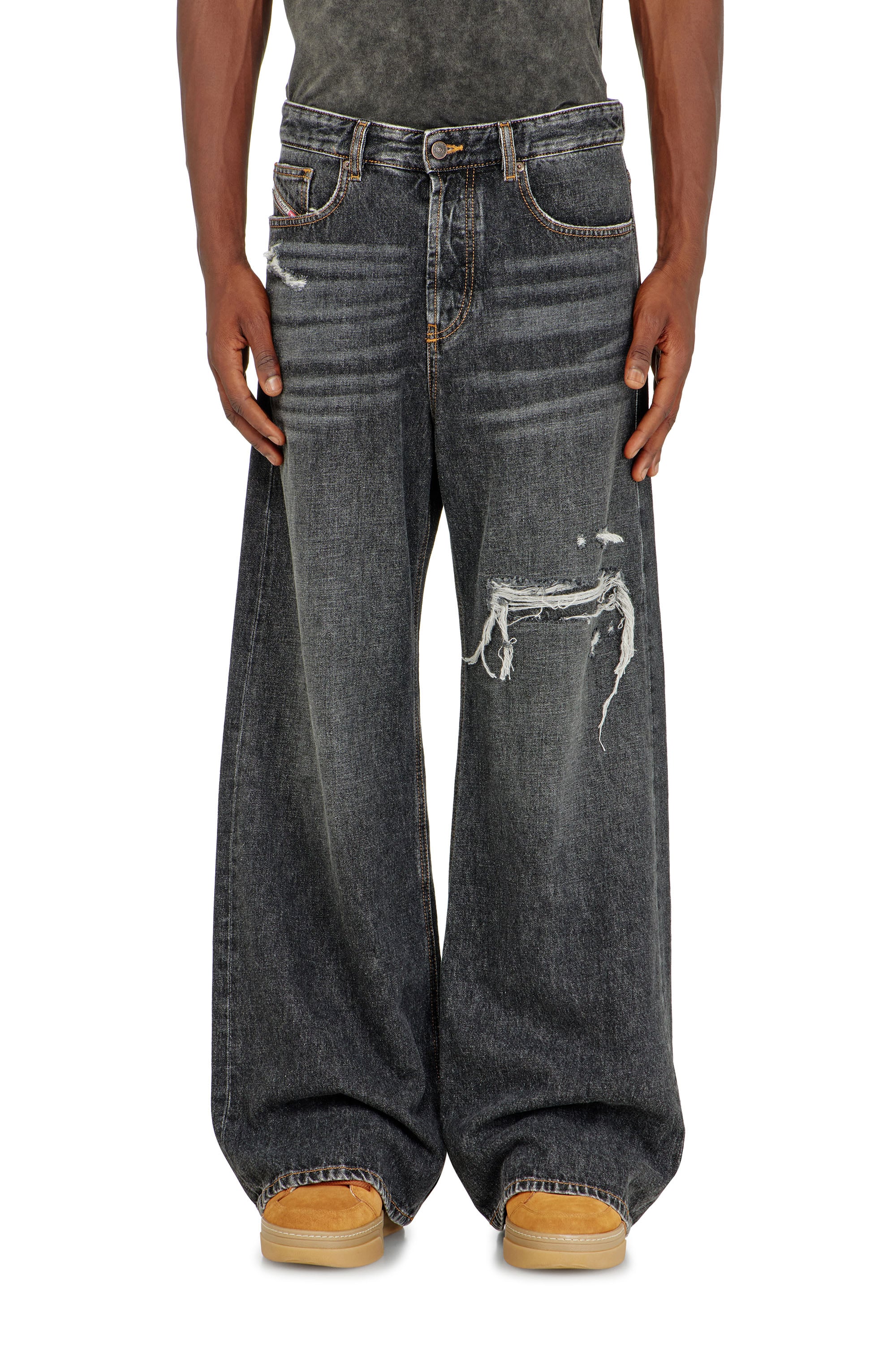 Diesel - Relaxed Jeans D-Rise 007DN Homme, Noir/Gris fonc&eacute; - Image 4