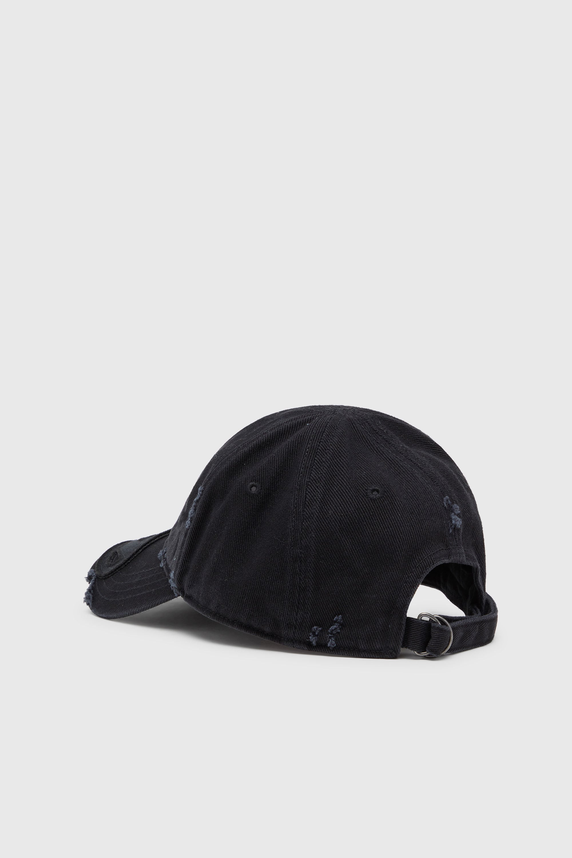 Diesel - C-BIGDOV, Casquette en coton twill avec d&eacute;tails us&eacute;s Homme in Noir - 2