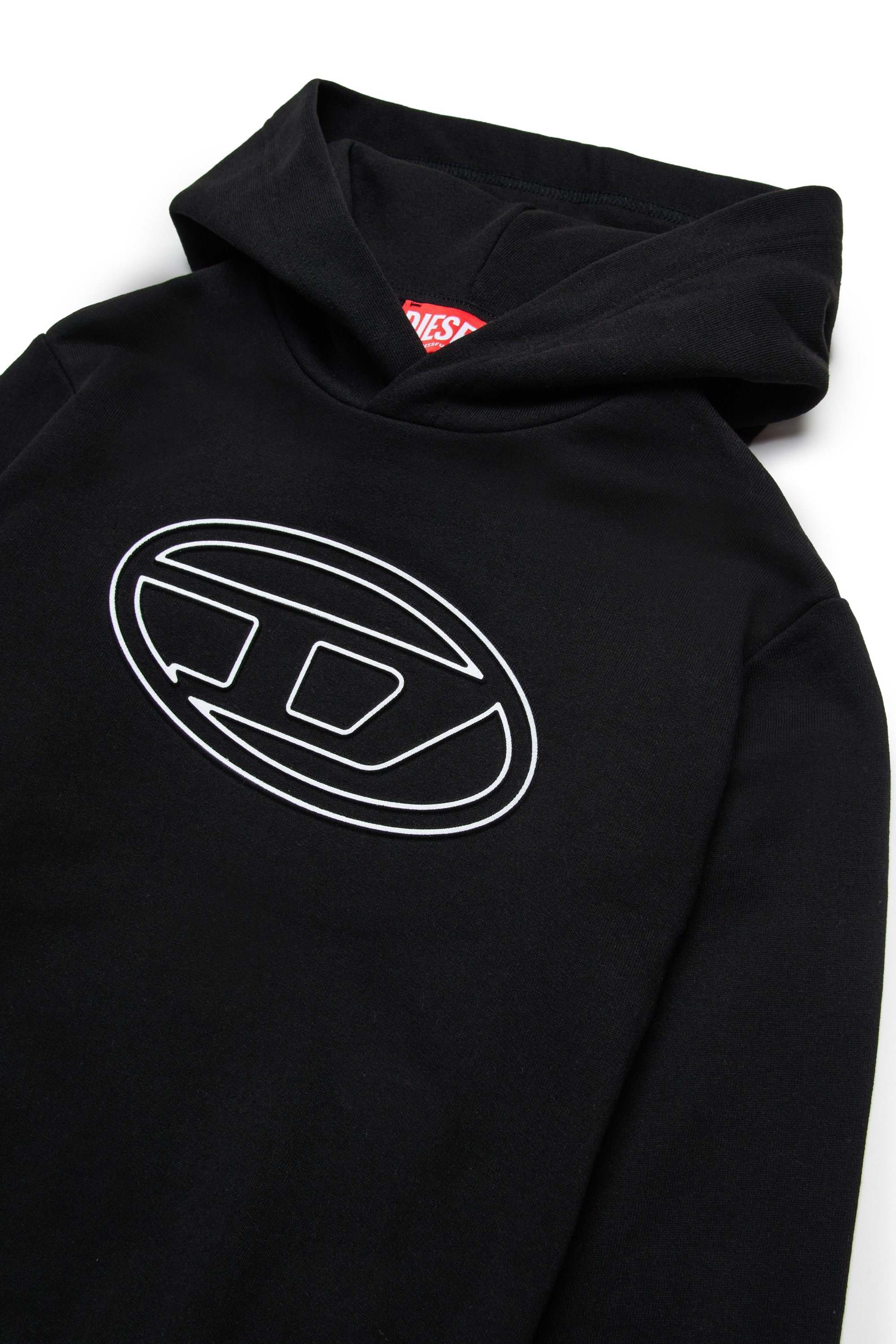 Diesel - SBIGOVALHOOD OVER, Sweat-shirt à capuche avec logo Oval D embossé Homme in Noir - 3