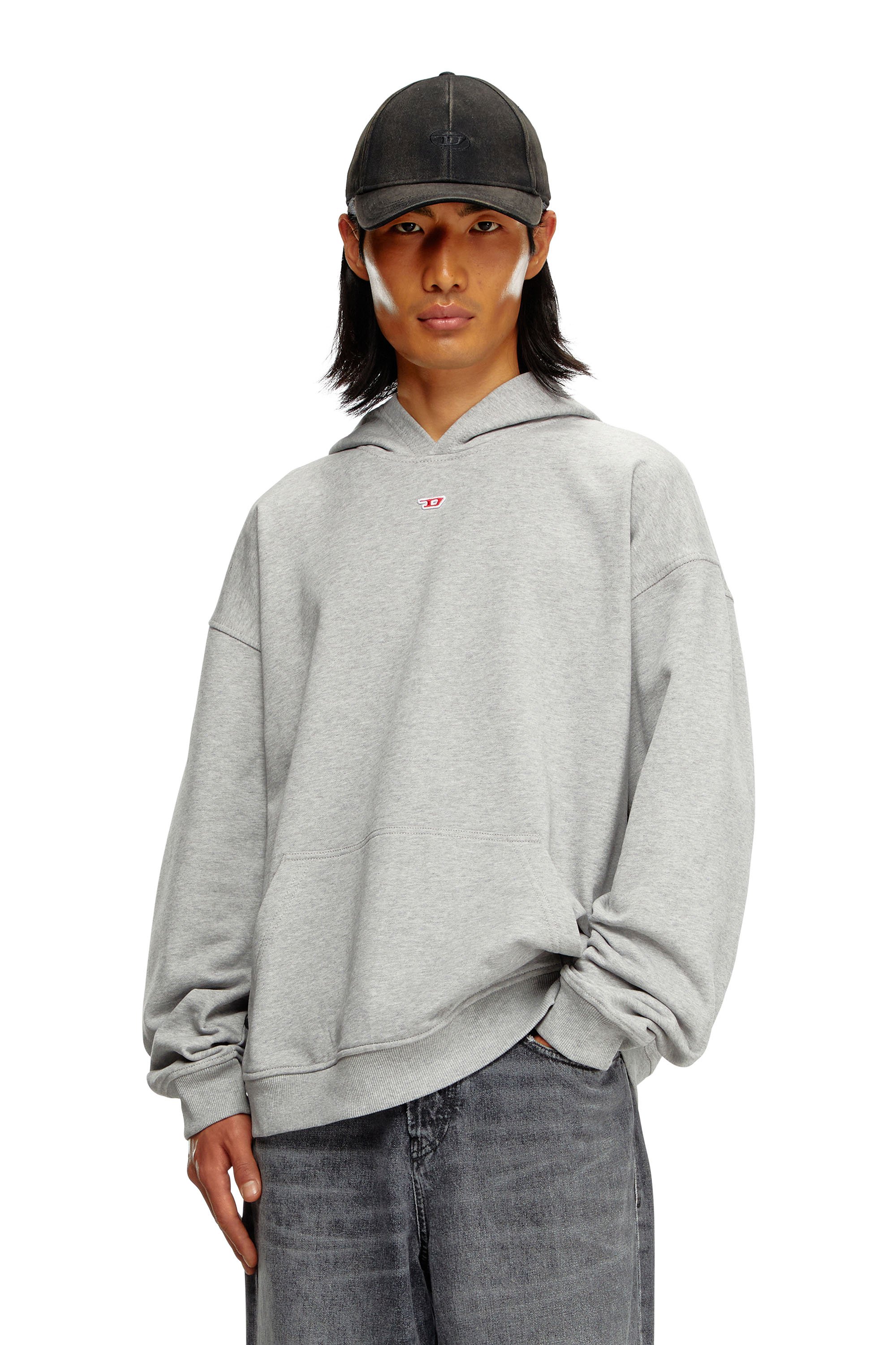 Diesel - S-BOXT-HOOD-D, Sweat-shirt à capuche avec empiècement D Homme in Gris - 1