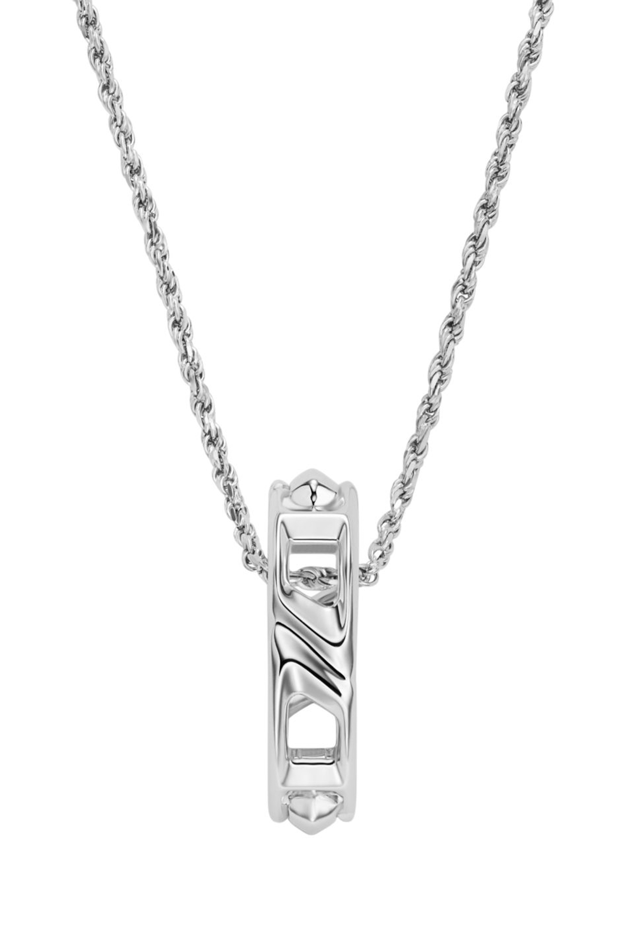 Diesel - DL1367040 STERLING SILVER JEWEL, Collier pendentif en argent sterling Mixte in Gris argenté - 2