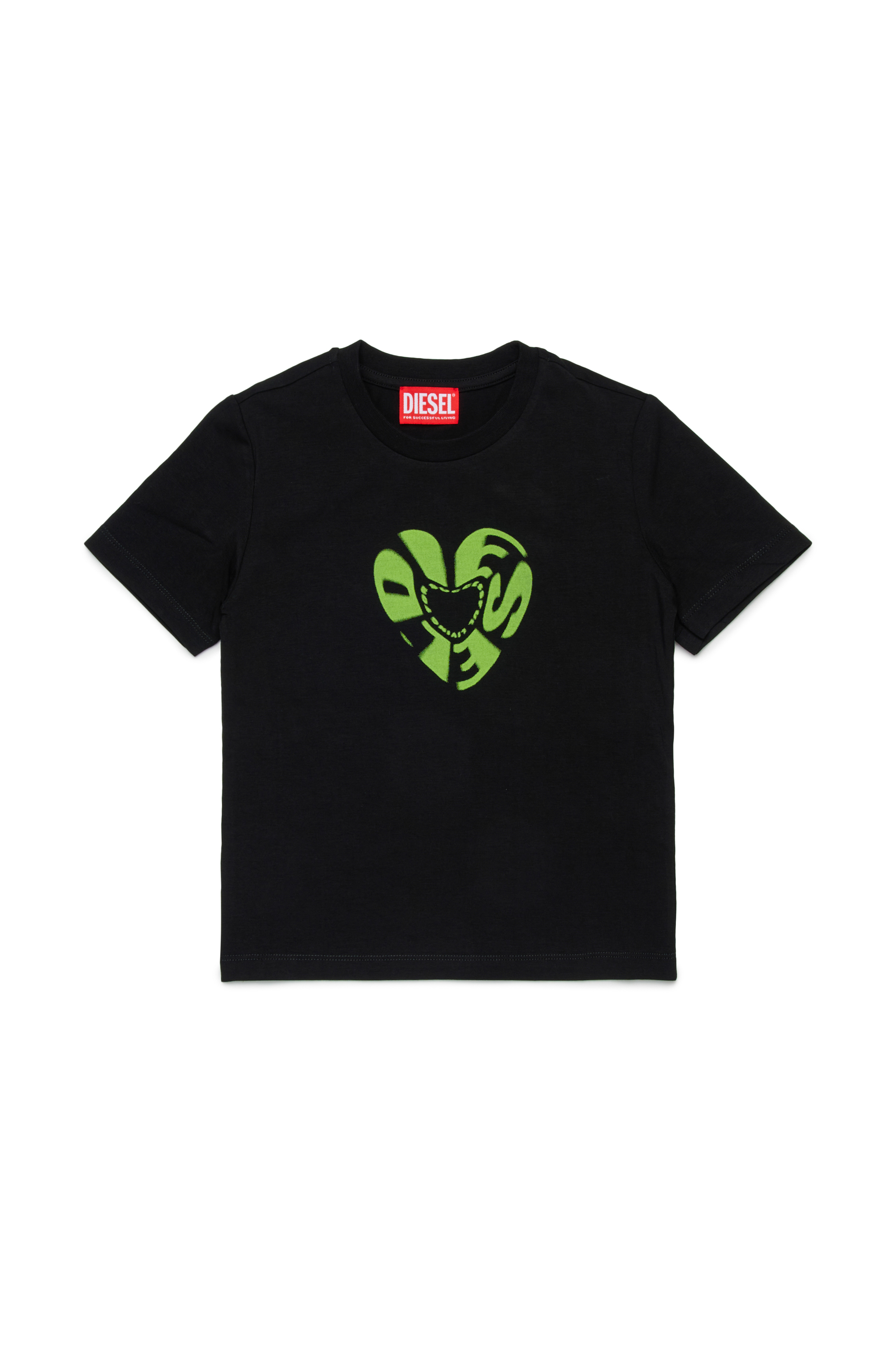 Diesel - TIPRID, T-shirt en coton avec imprimé graphique Femme in Noir - 1