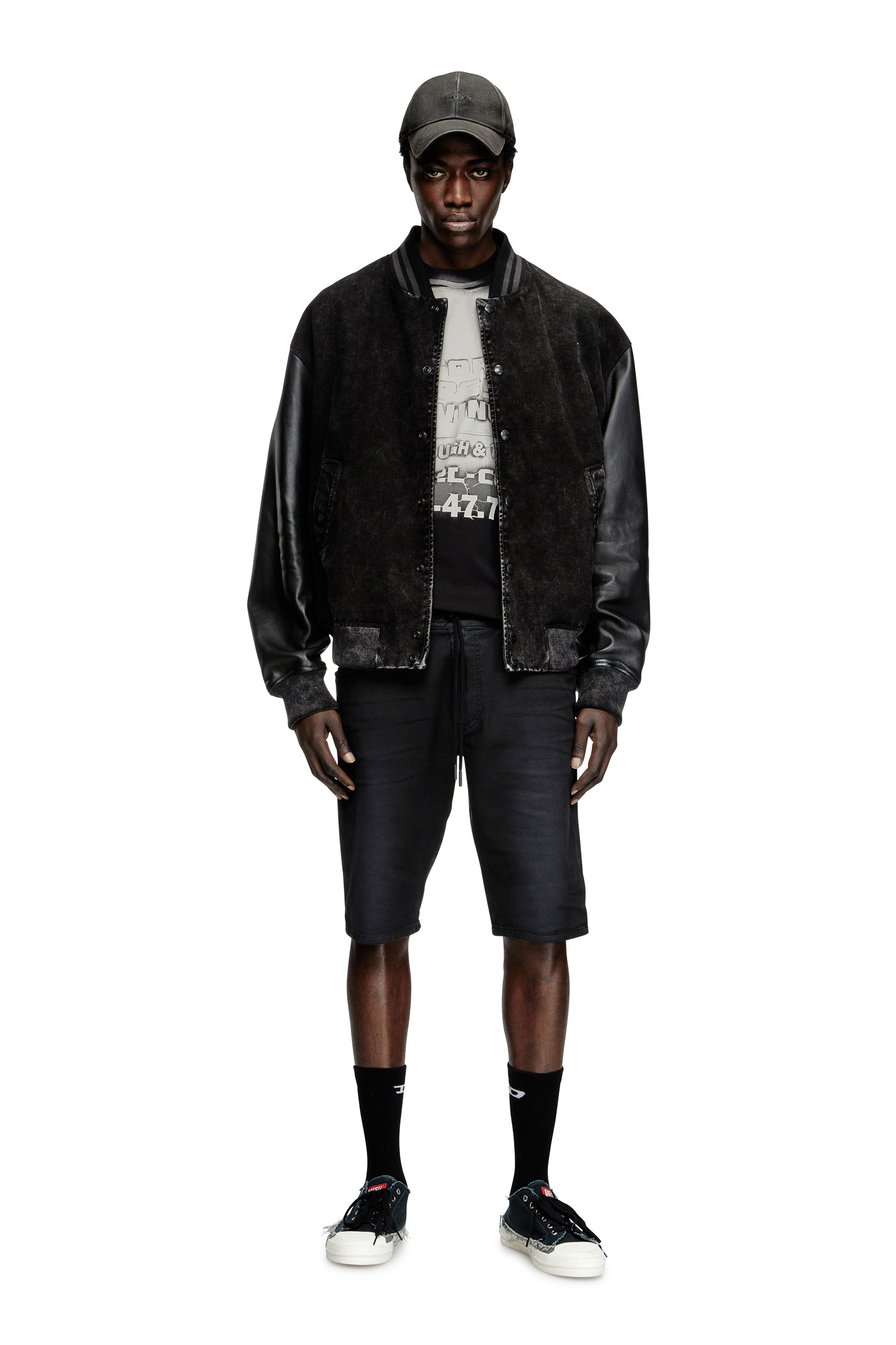 2033 D-KROOLEY-SHORT JOGG, Black Diesel - 2033 D-KROOLEY-SHORT JOGG, Man's Chino shorts in JoggJeans in Black - 1
