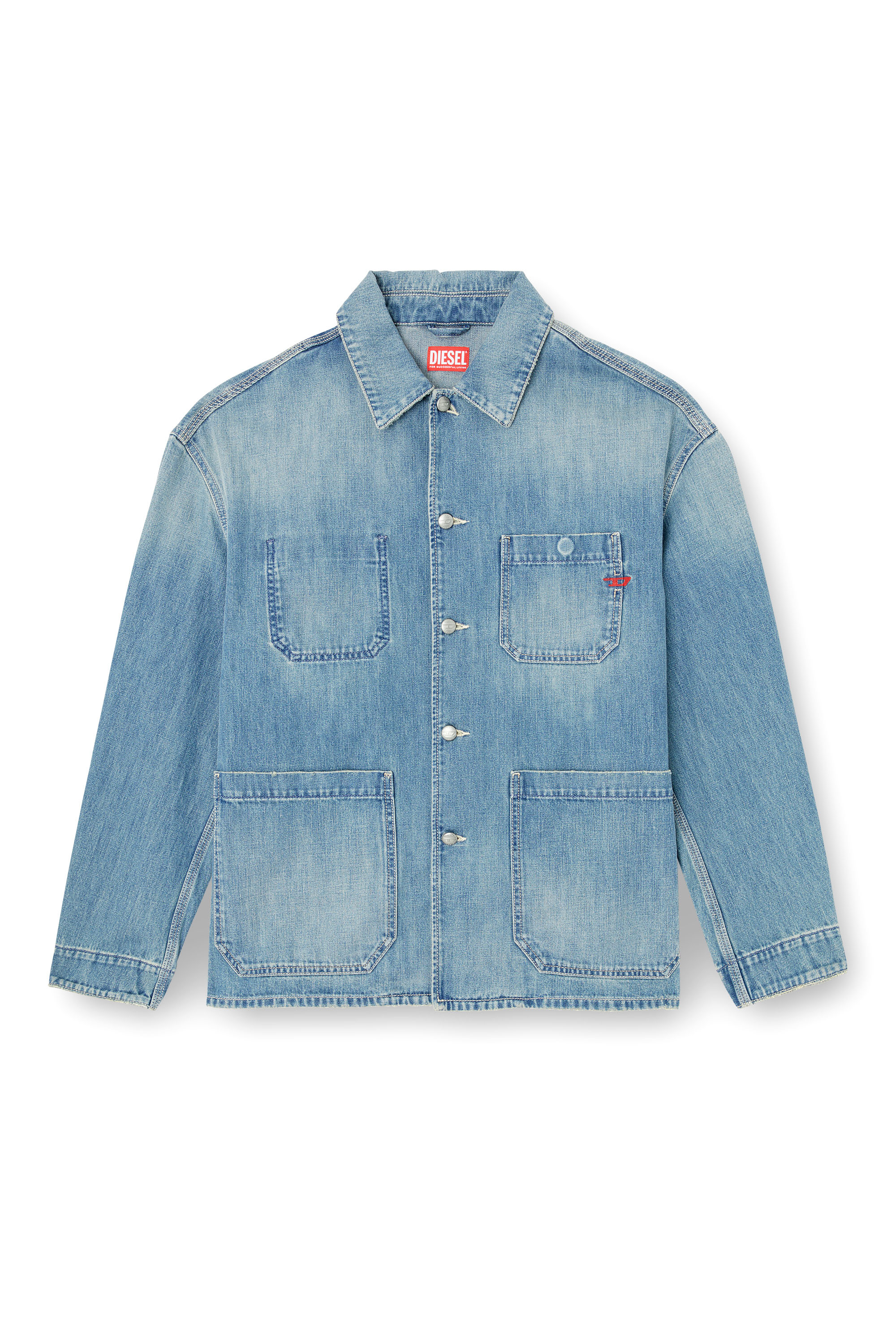 Diesel - D-STACK-U, Veste en denim de style utilitaire Mixte in Bleu - 3