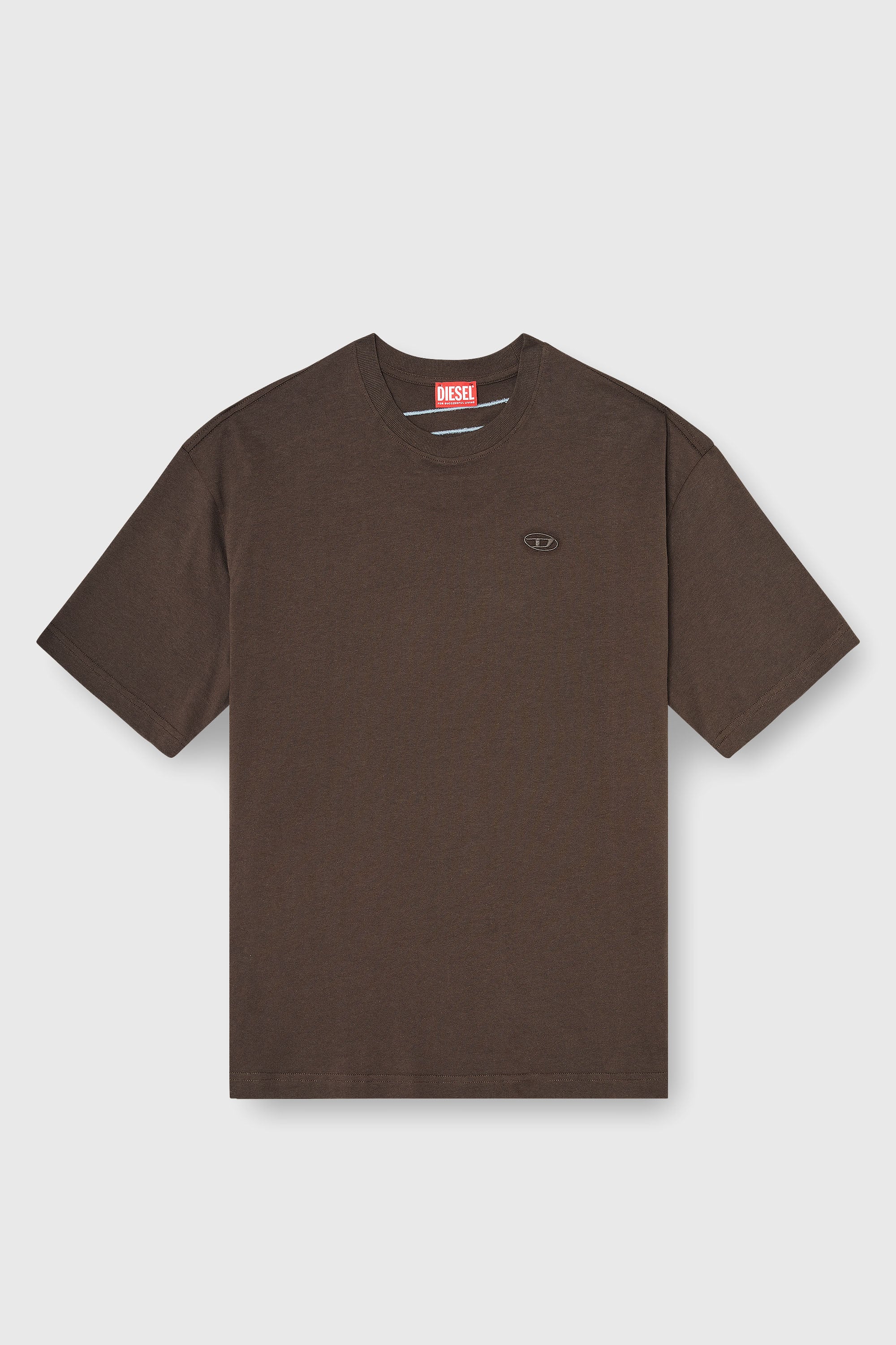 Diesel - T-BOGGY-MEGOVAL-D, T-shirt avec maxi oval D brod&eacute; Homme in Marron - 2