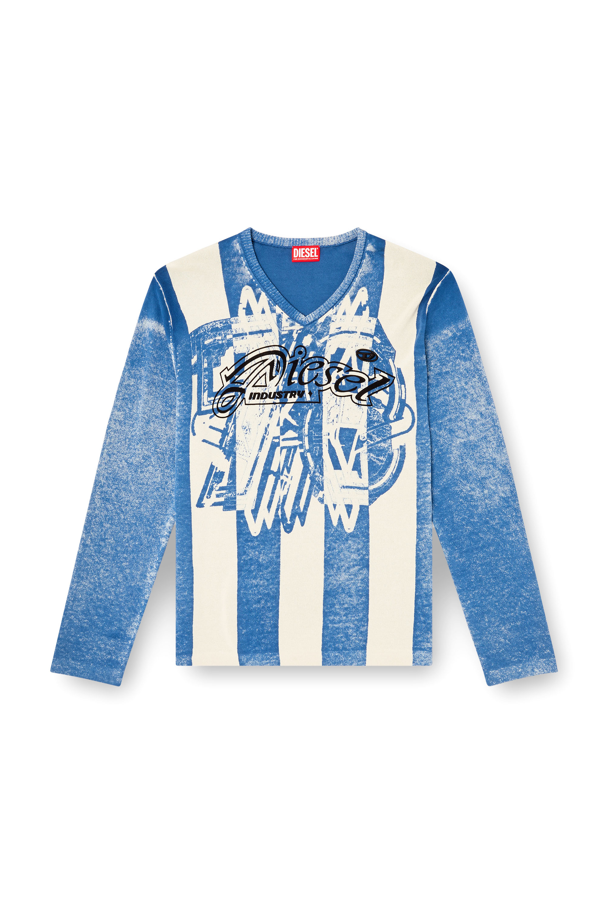Diesel - K-OLIBA-V, Pull à rayures, imprimé à l'intérieur Homme in Polychrome - 3
