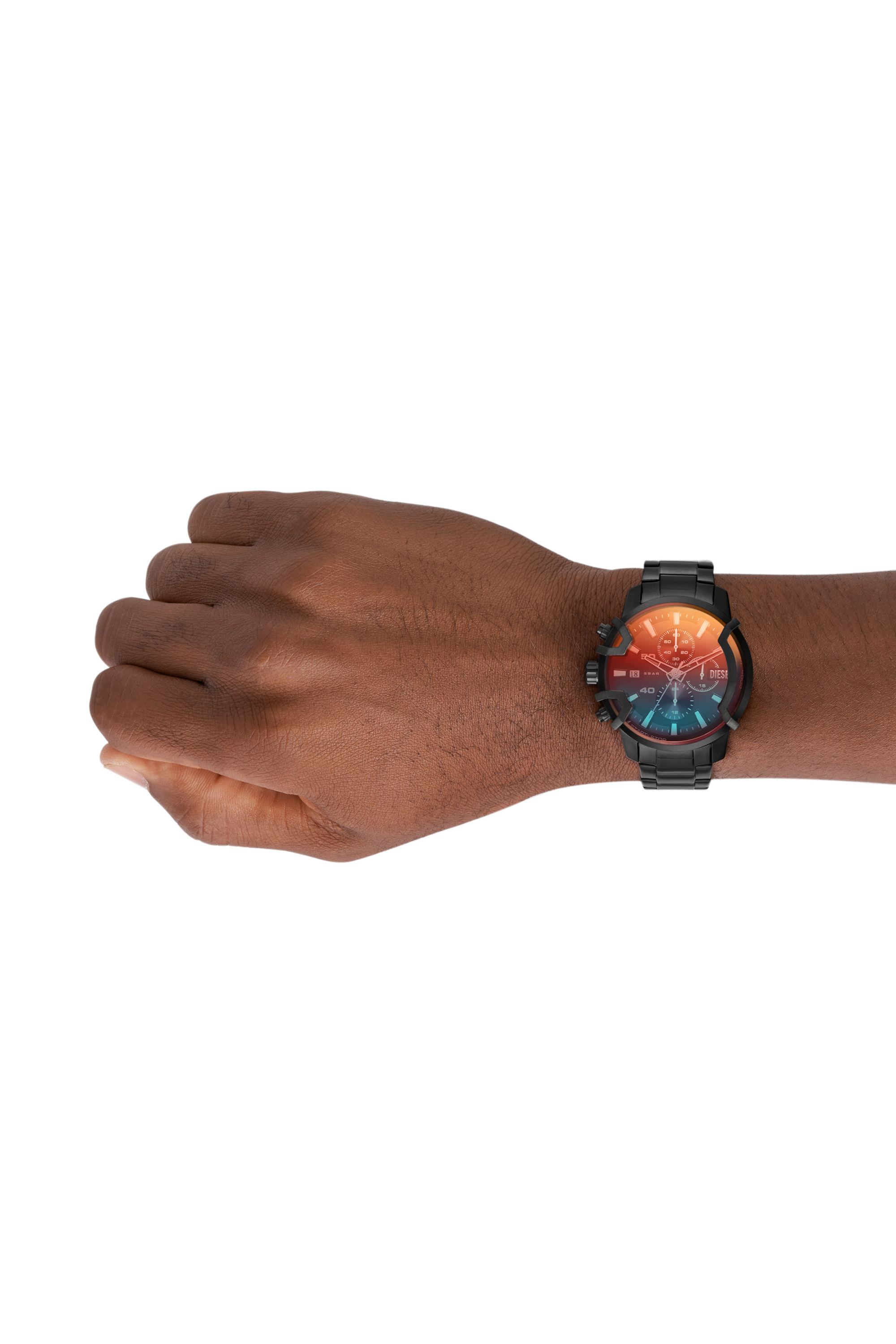 Diesel - DZ4605, Montre chronographe Griffed en acier inoxydable noir Mixte in Noir - 4