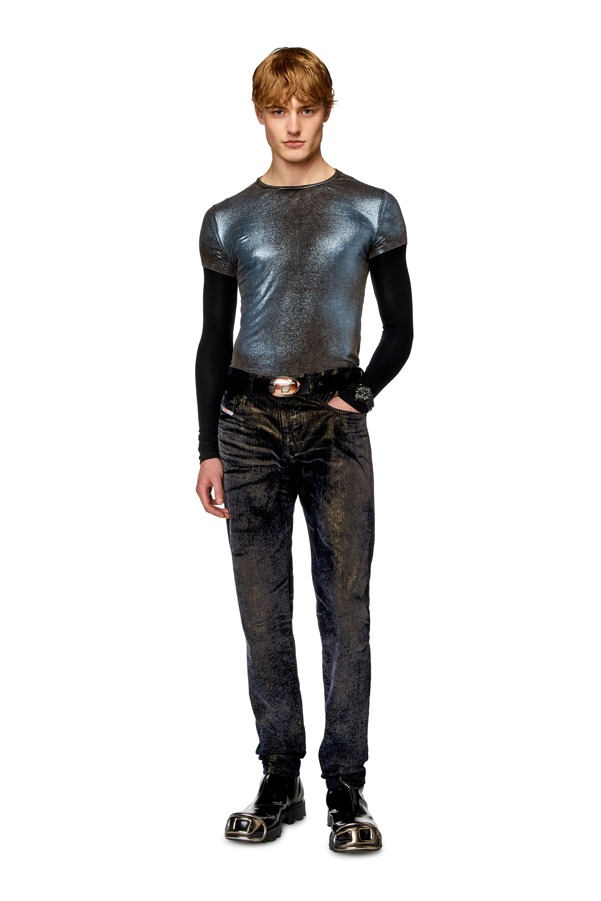 Diesel - Slim Jeans 2019 D-Strukt 09I49 Homme, Noir/Gris fonc&eacute; - Image 1