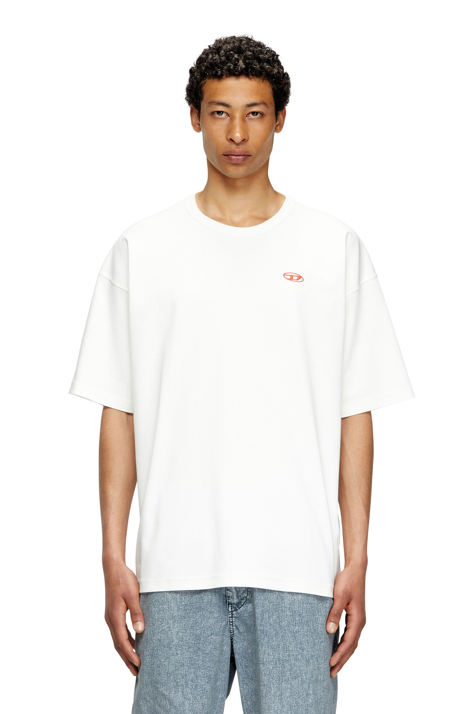 Diesel - T-BOXT-T6, T-shirt avec Oval D rouge Homme in Blanc - 1