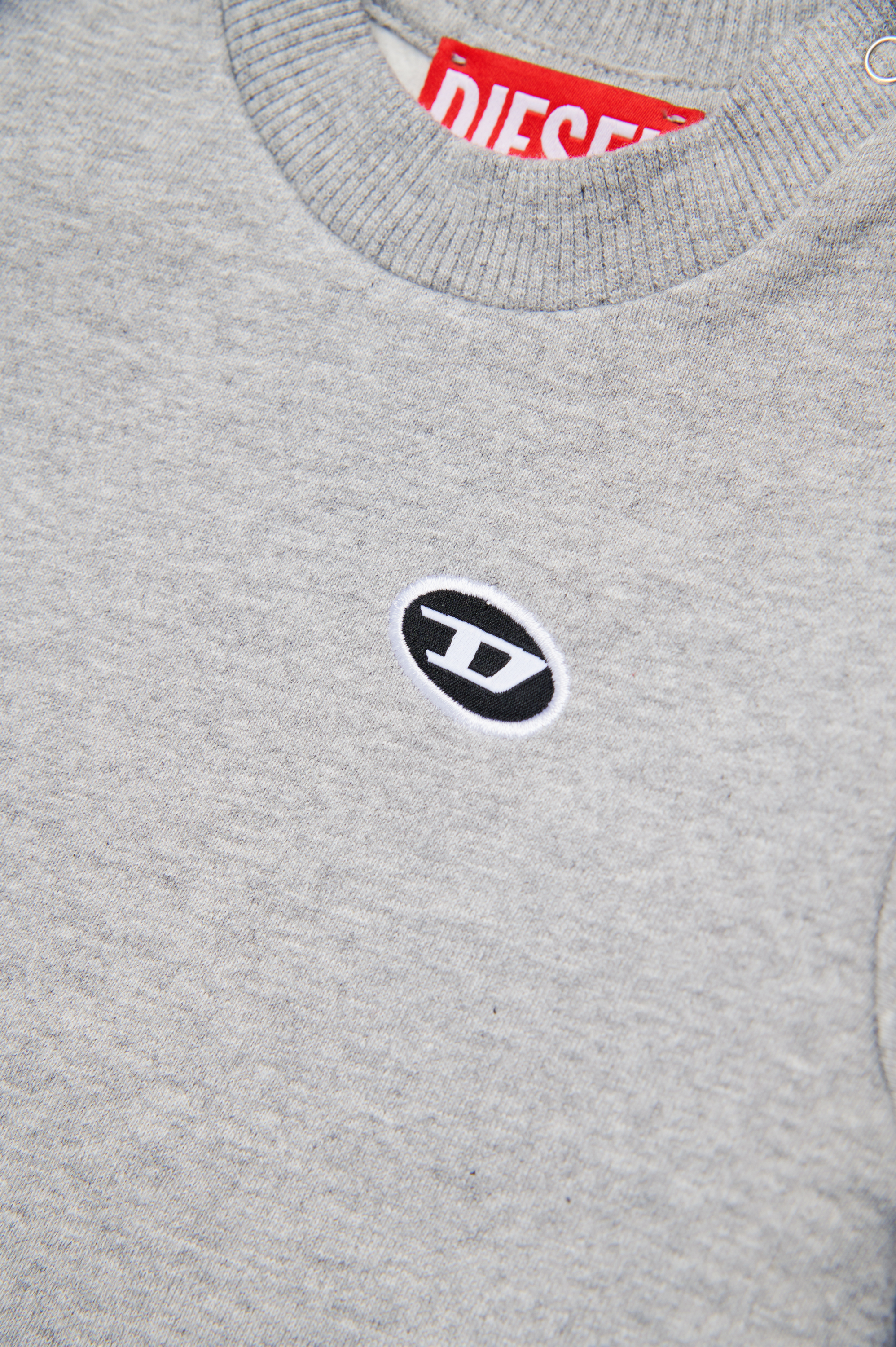 Diesel - SROBDOVALPJSAB, Homme Sweat-shirt avec empiècement oval D in Gris - Image 4