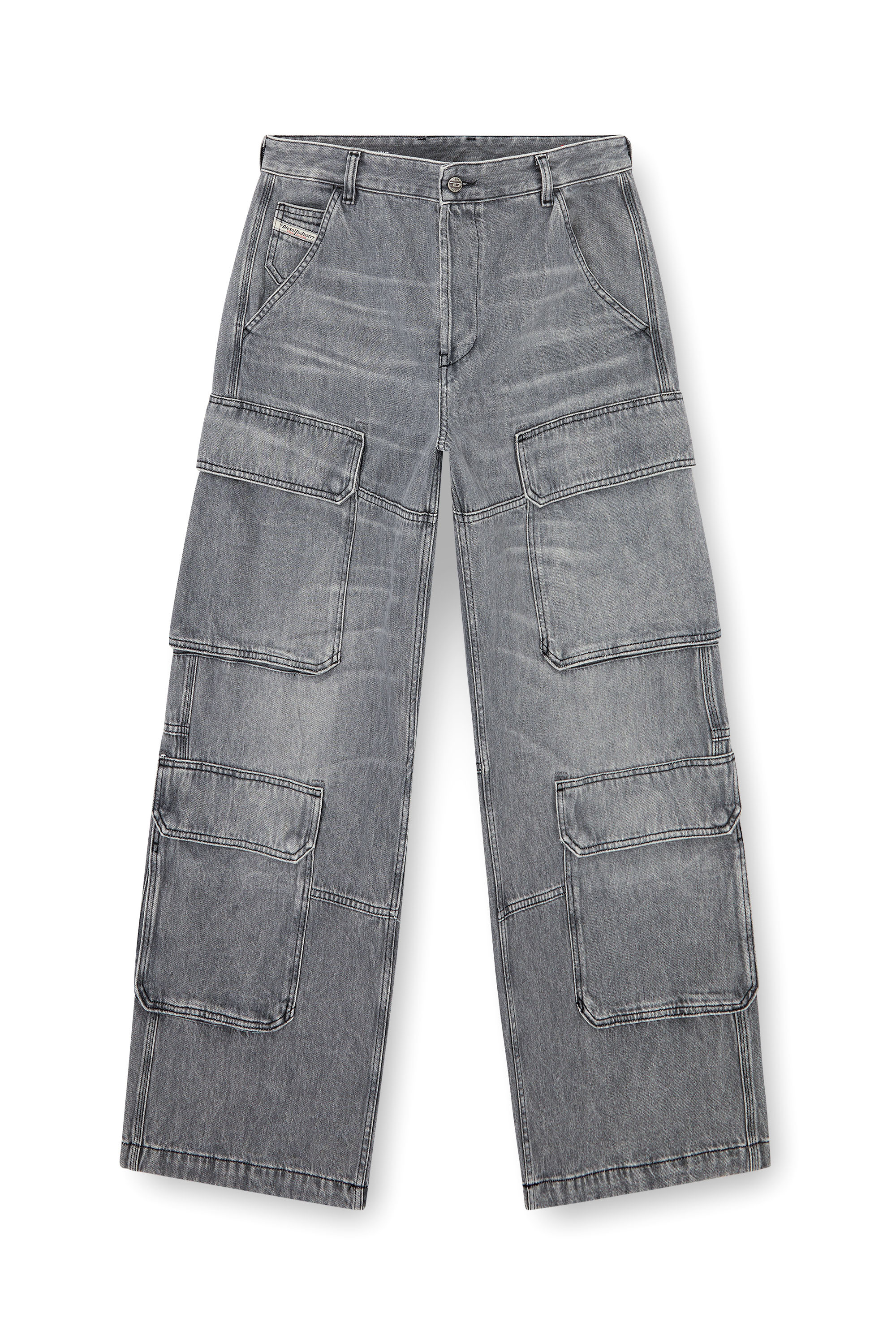 Diesel - Relaxed Jeans D-Touch 0DCBE Homme, Gris Clair - Image 5