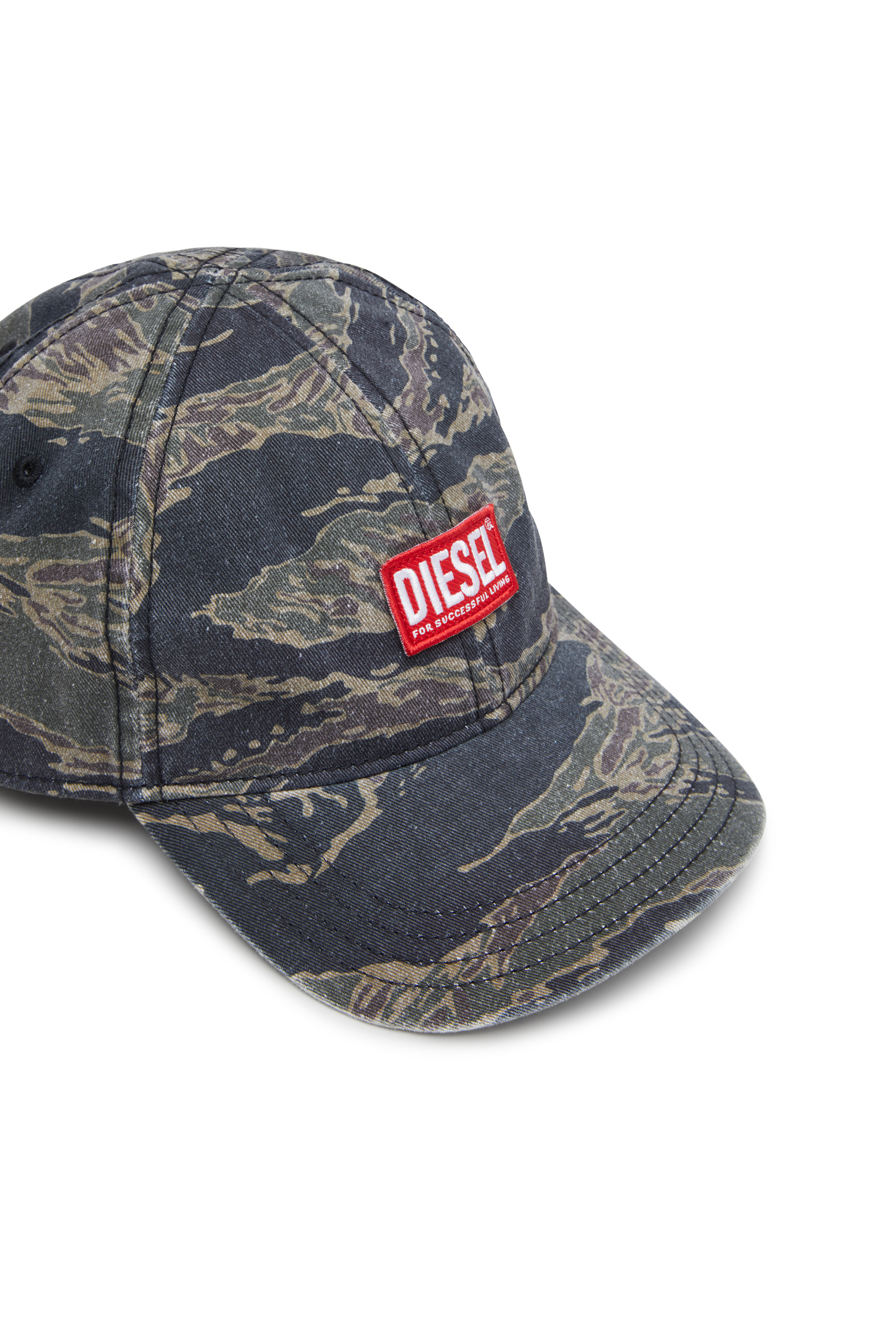 Diesel - C-VADO, Casquette de baseball avec imprimé camouflage Homme in Vert - 3