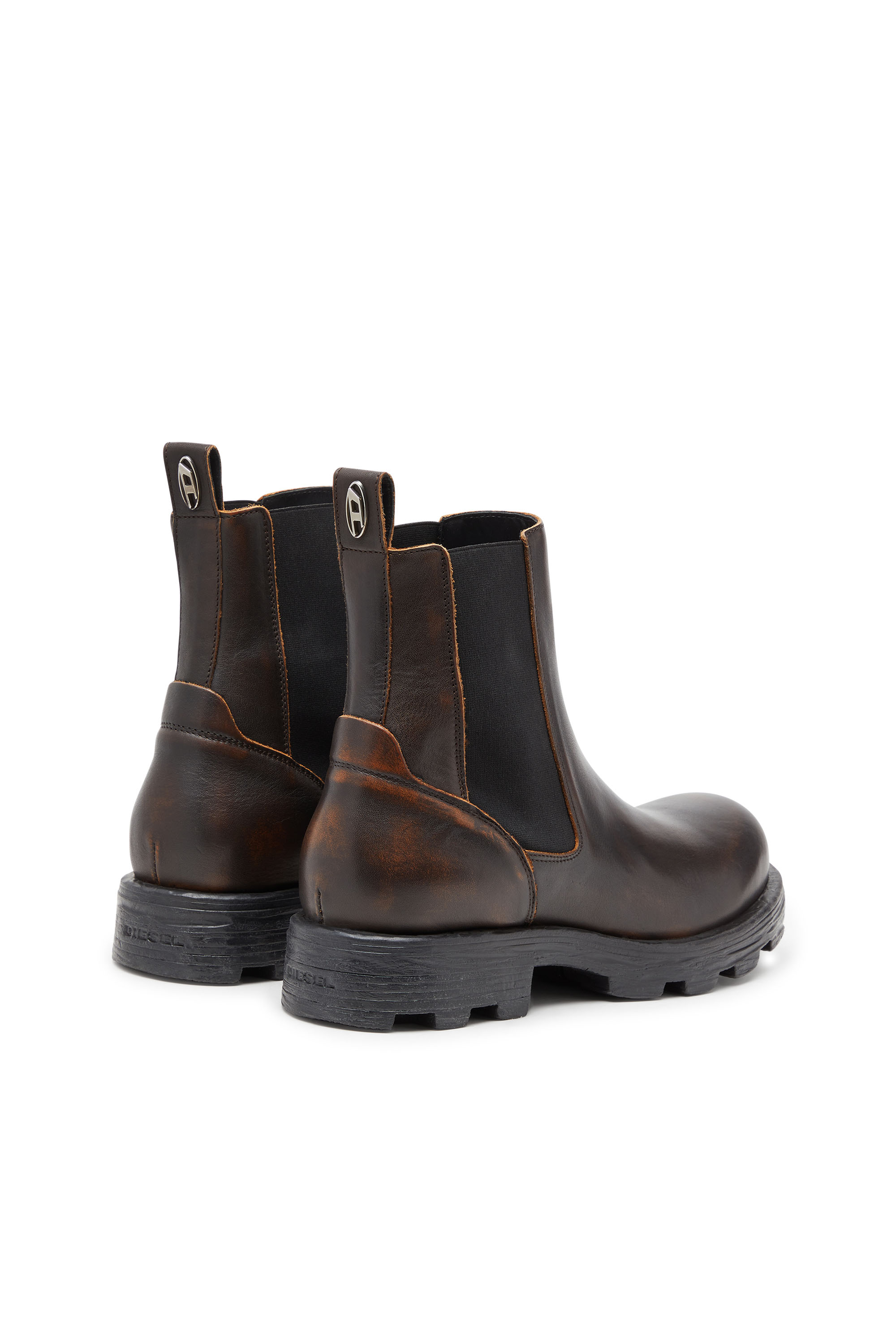 Diesel - D-HAMMER CH, D-Hammer-Bottines Chelsea en cuir brossé Homme in Marron - 3