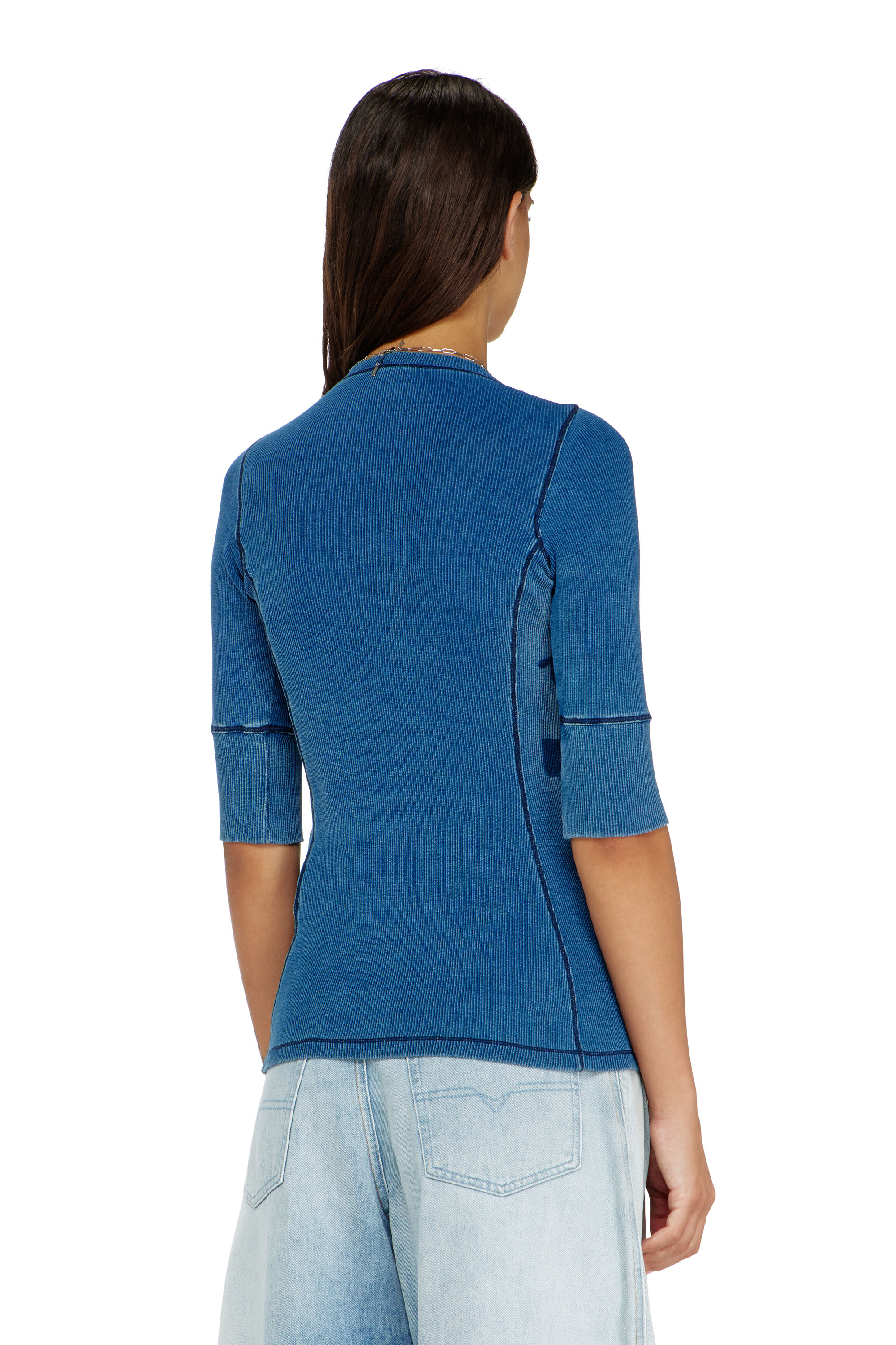 Diesel - T-EREME, Haut henley avec effets shadow-patch Femme in ToBeDefined - 4
