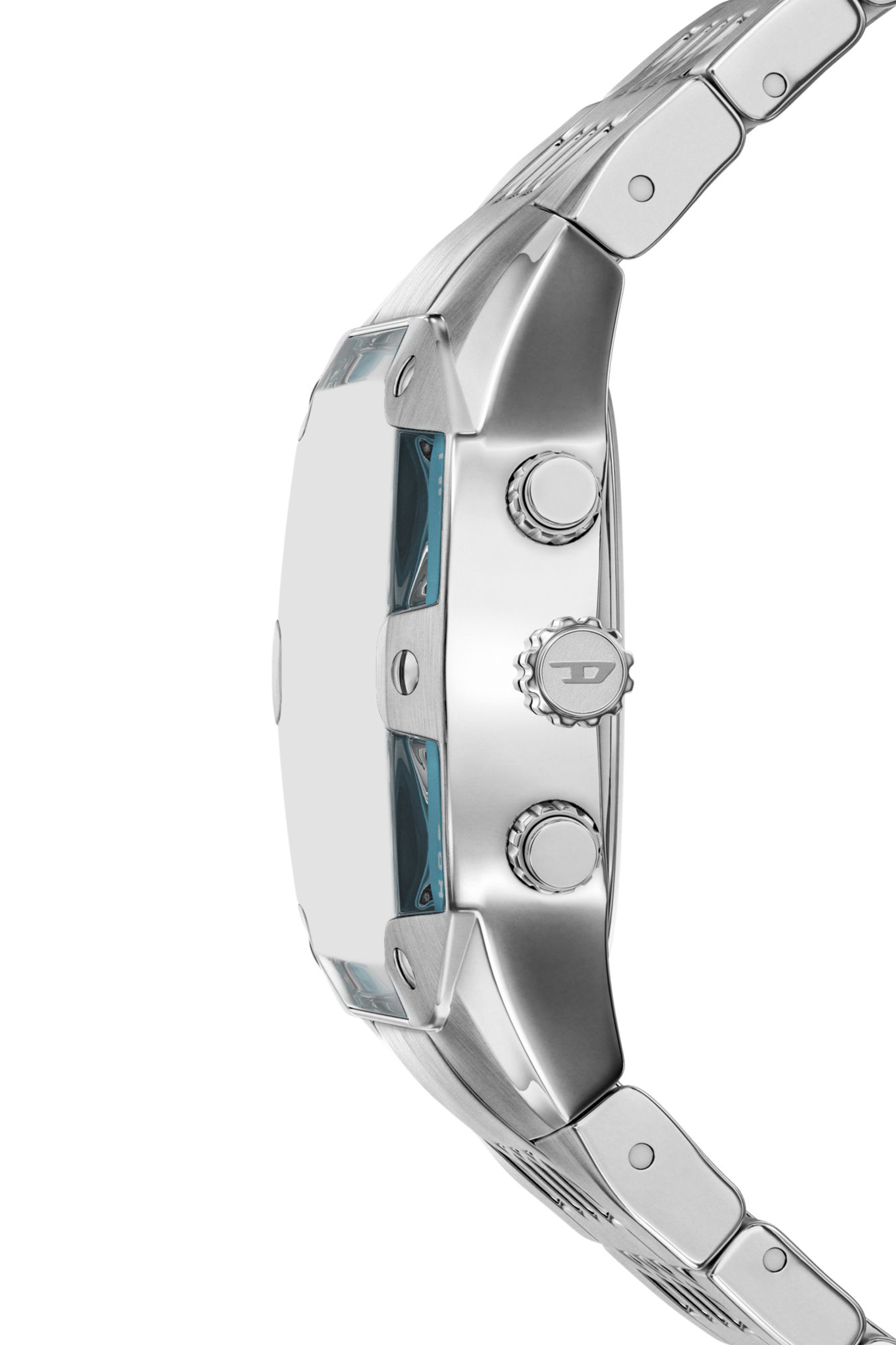 Diesel - DZ4725 WATCH, Montre Spiked Cushion en acier inoxydable Homme in Gris argent&eacute; - 3
