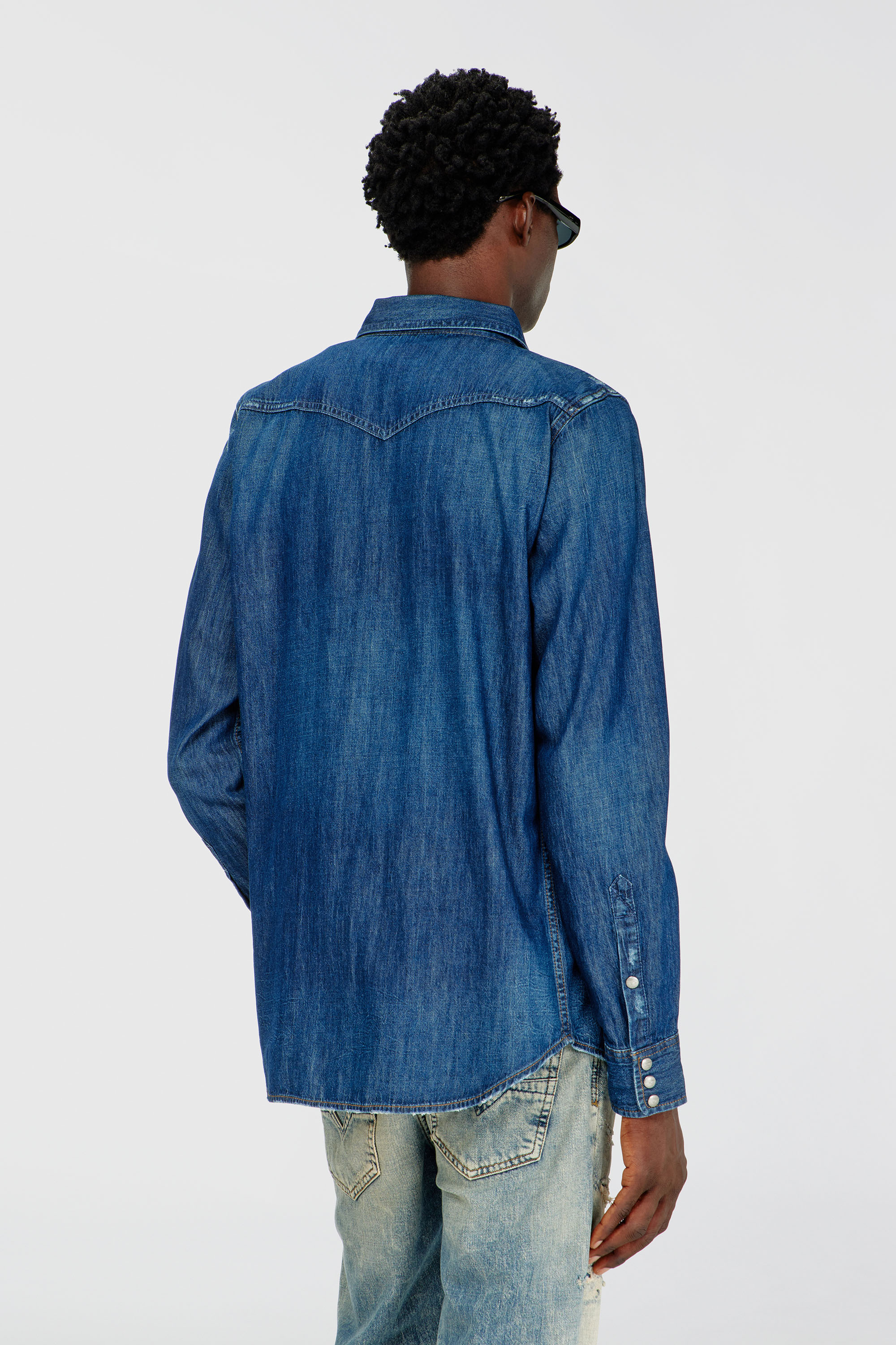 Diesel - D-VEGA, Surchemise en denim Homme in Bleu - 4