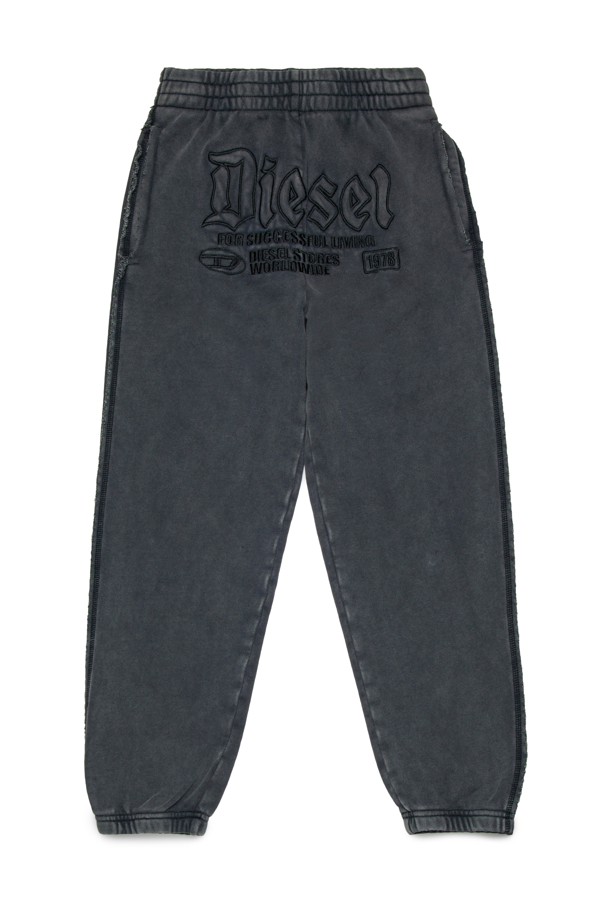 Diesel - PMARKYRAW, Pantalon en coton avec taille élastiquée Homme in Noir - 1