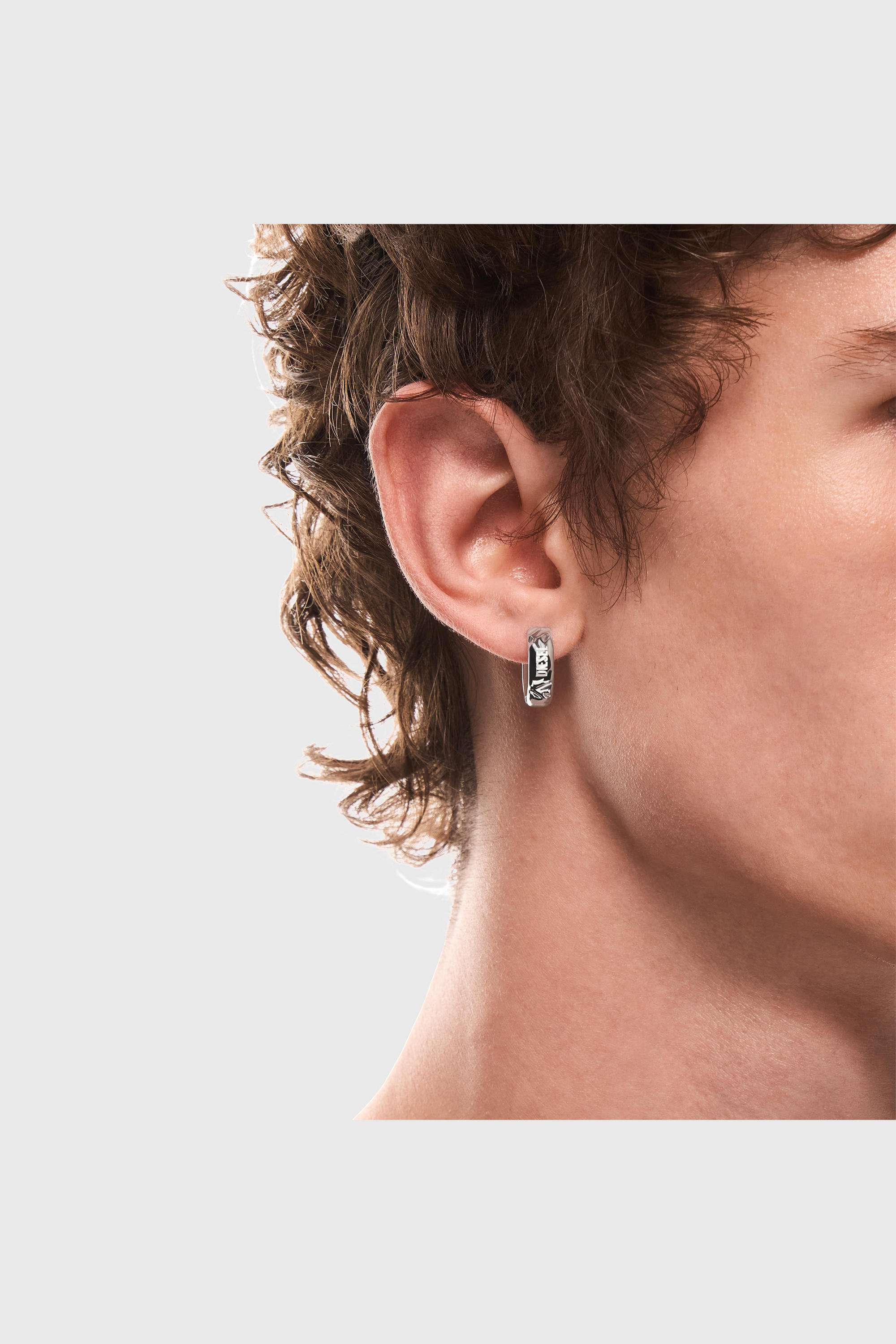 Diesel - DX1730040, Boucle d&rsquo;oreille cr&eacute;ole en acier inoxydable Mixte in Gris argent&eacute; - 3