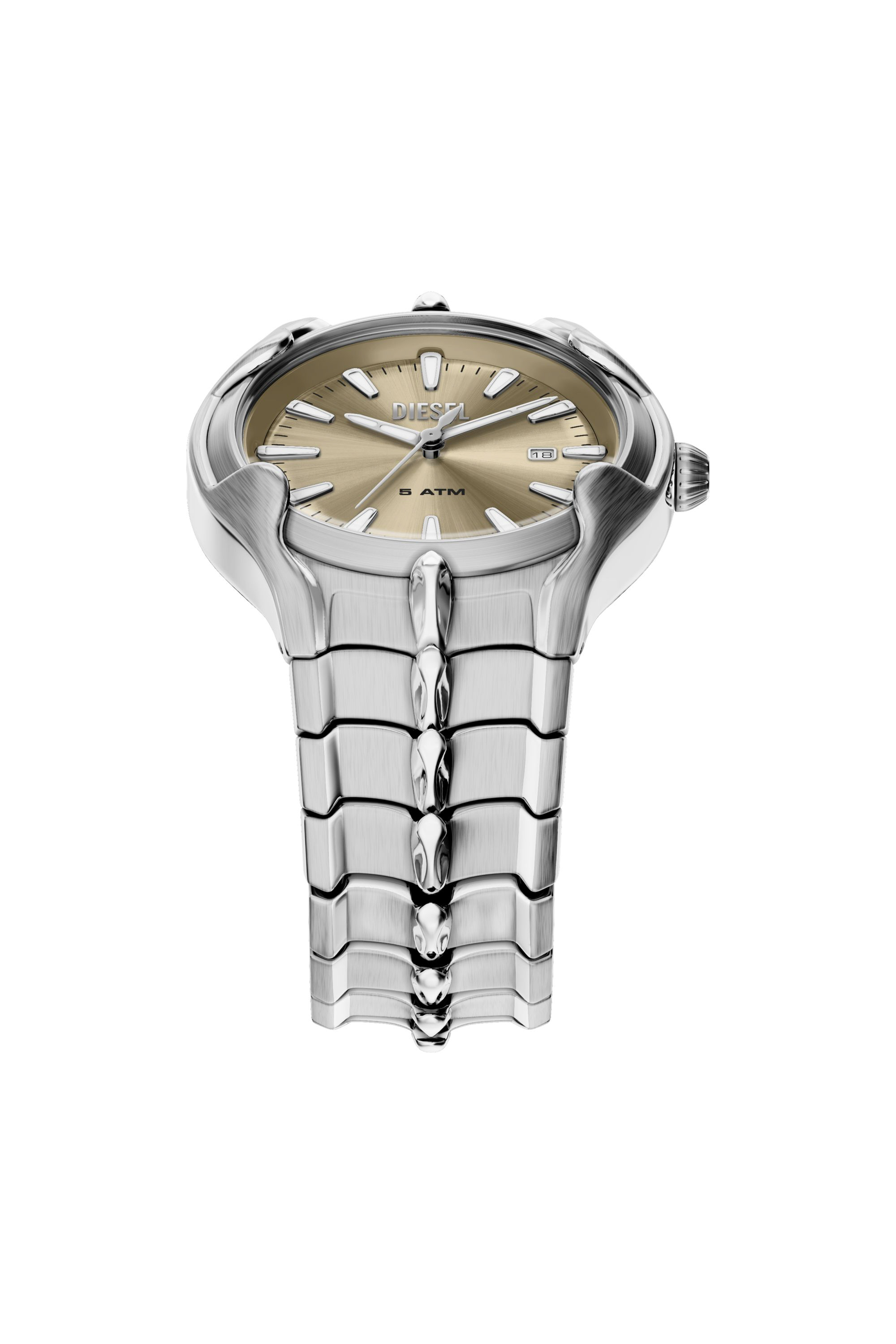 Diesel - DZ2234 WATCH, Montre Vert en acier inoxydable Homme in Gris argent&eacute; - 4