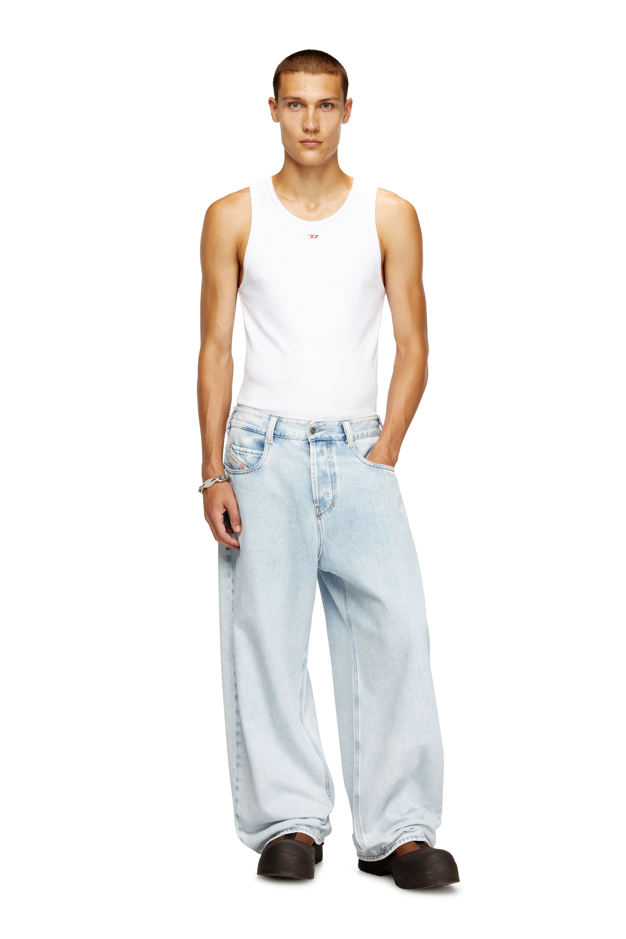 Diesel - T-LIFTY-D, Débardeur avec mini empiècement D Homme in Blanc - 1