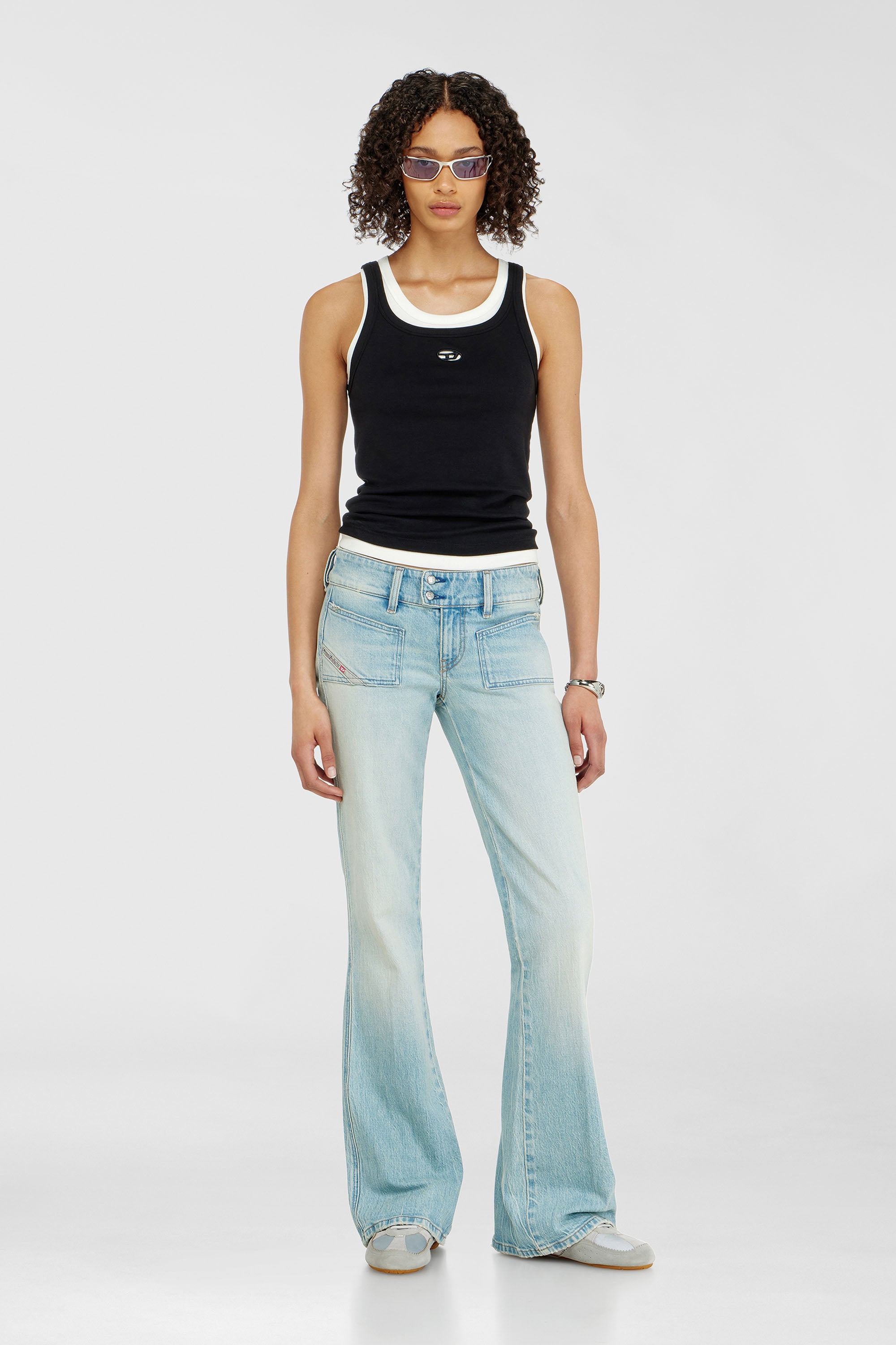 Diesel - Bootcut Jeans D-Hush 0KBBX Femme, Bleu Clair - Image 1