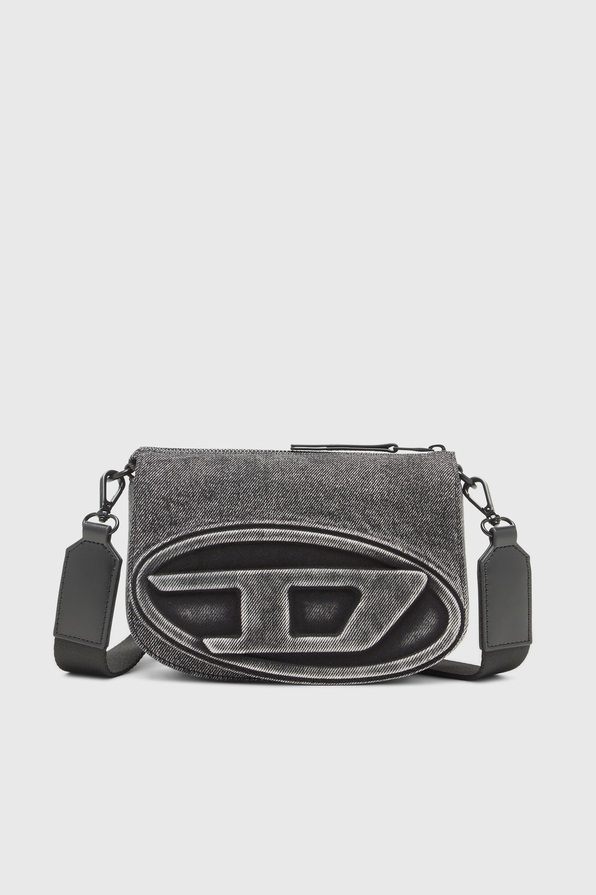 Diesel - 1DR CAMERA BAG, 1DR-Sac camera en denim d&eacute;lav&eacute; Mixte in Gris - 1