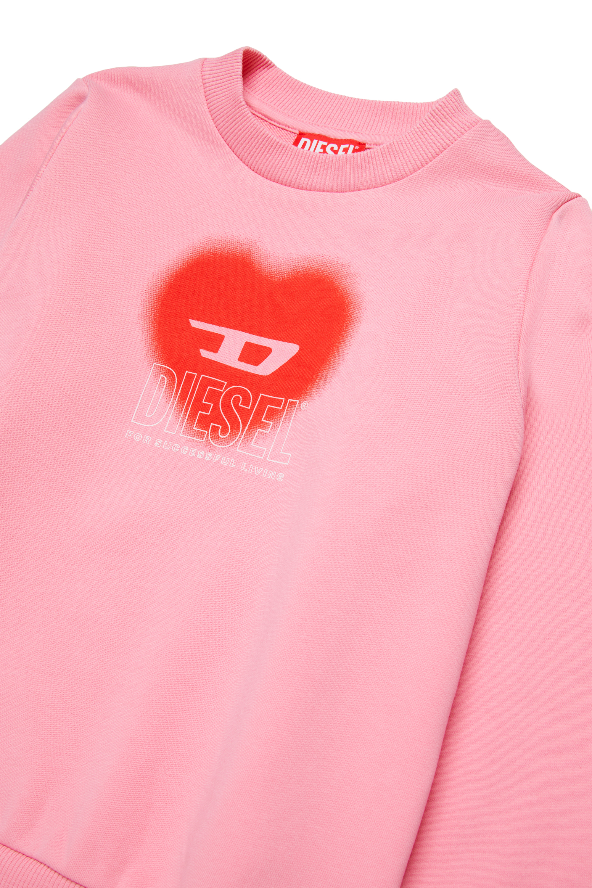 Diesel - SCACUORE, Sweat-shirt avec logo cœur Femme in Rose - 3