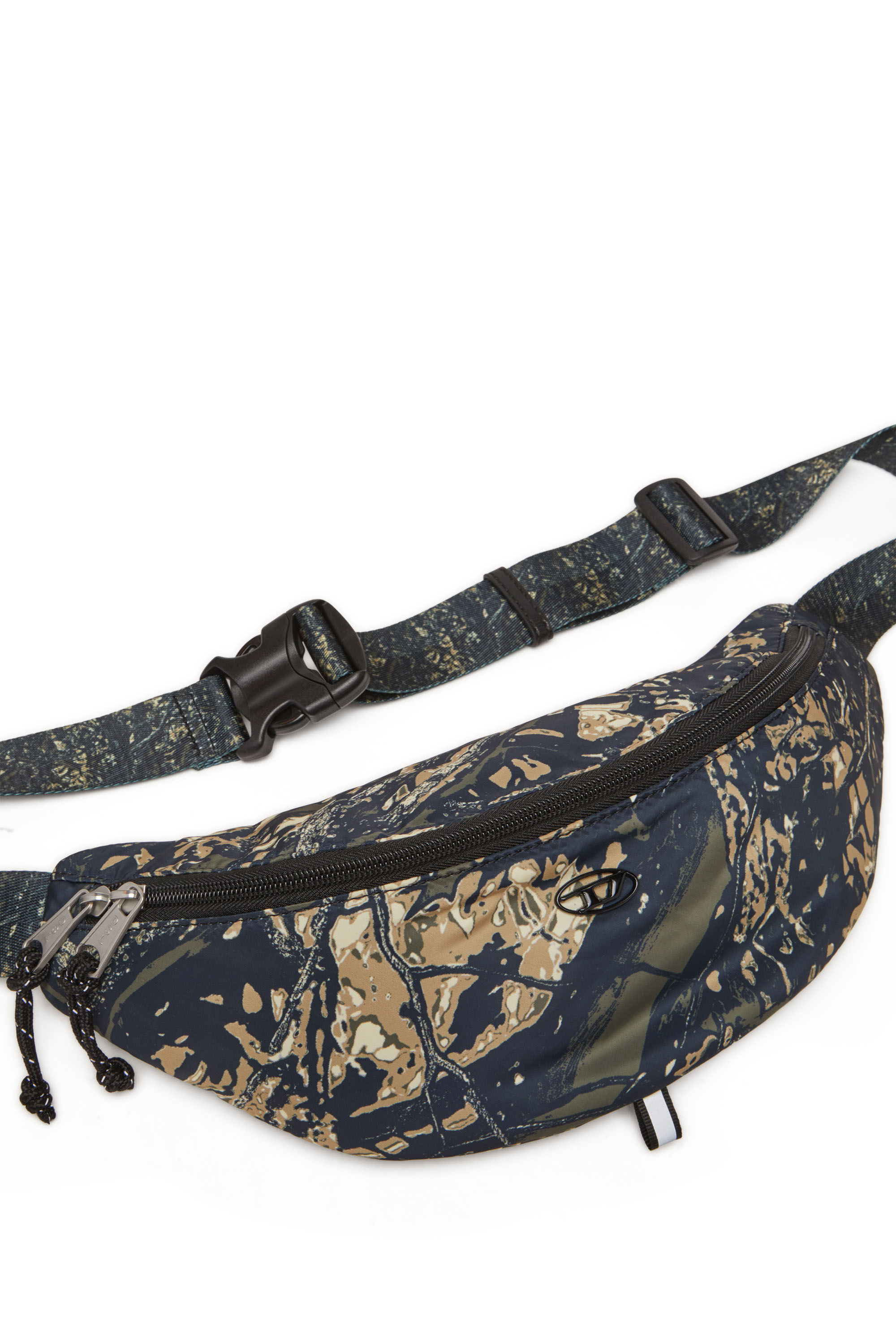 Diesel - D-PACK BELTBAG X, Belt bag in camo-print fabric Mixte in Vert - 5