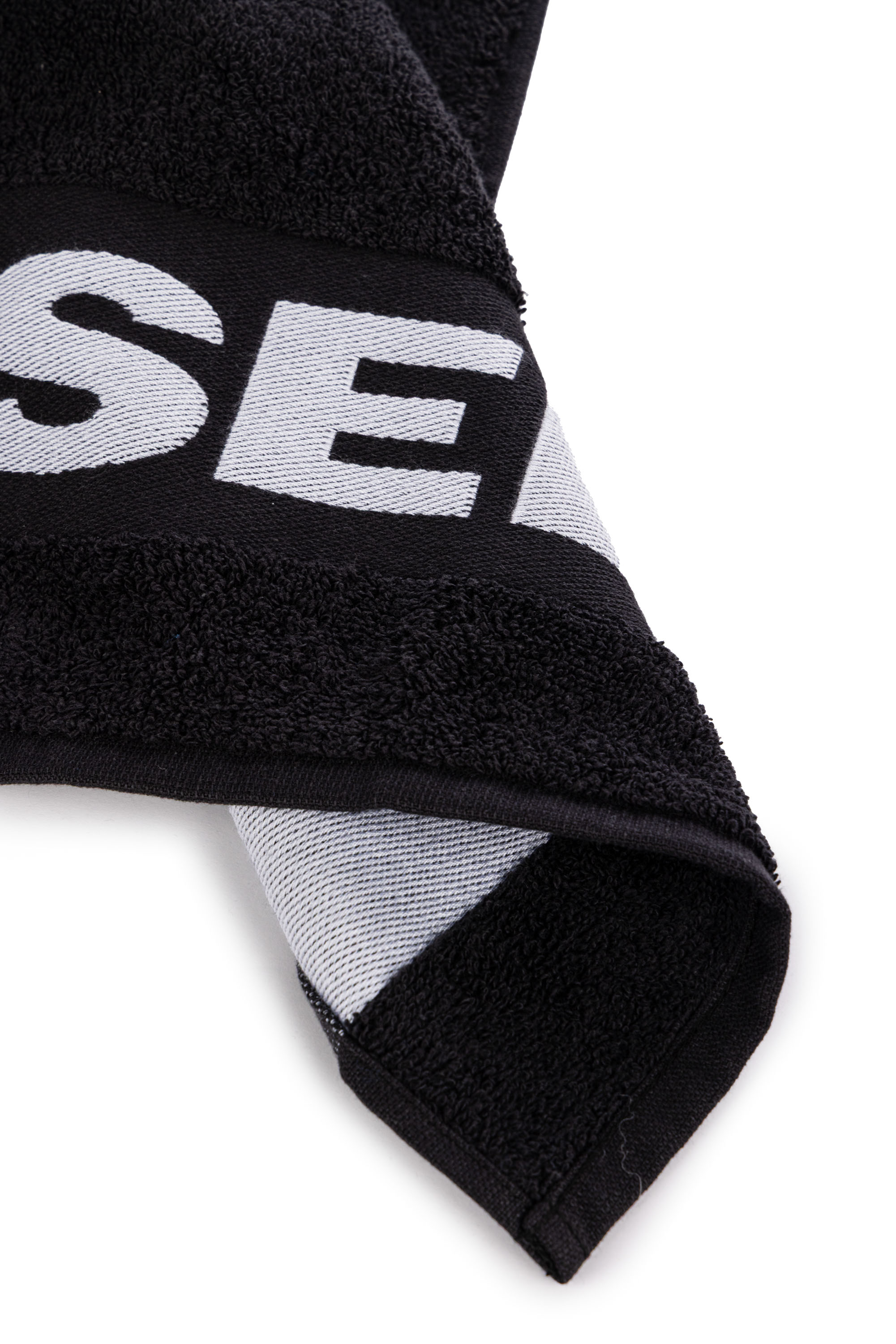 Diesel - 1015215 LOGO-COTTON TOWEL 100X180 BLACK, Serviette en &Eacute;ponge de Coton avec Logo Mixte in Noir - 3