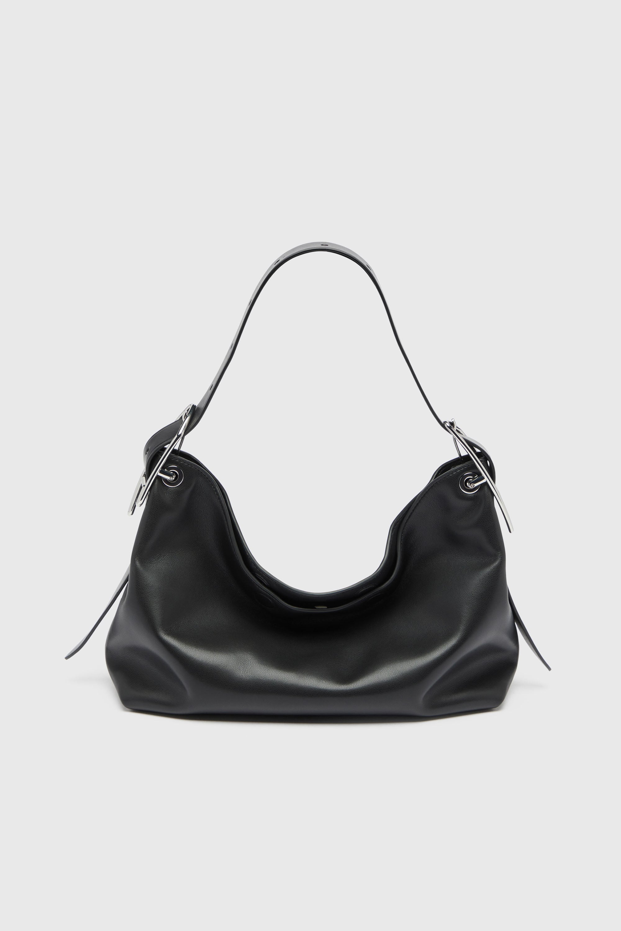Diesel - D-LINE HOBO S, D-Line-Sac &agrave; bandouli&egrave;re en cuir Femme in Noir - 2