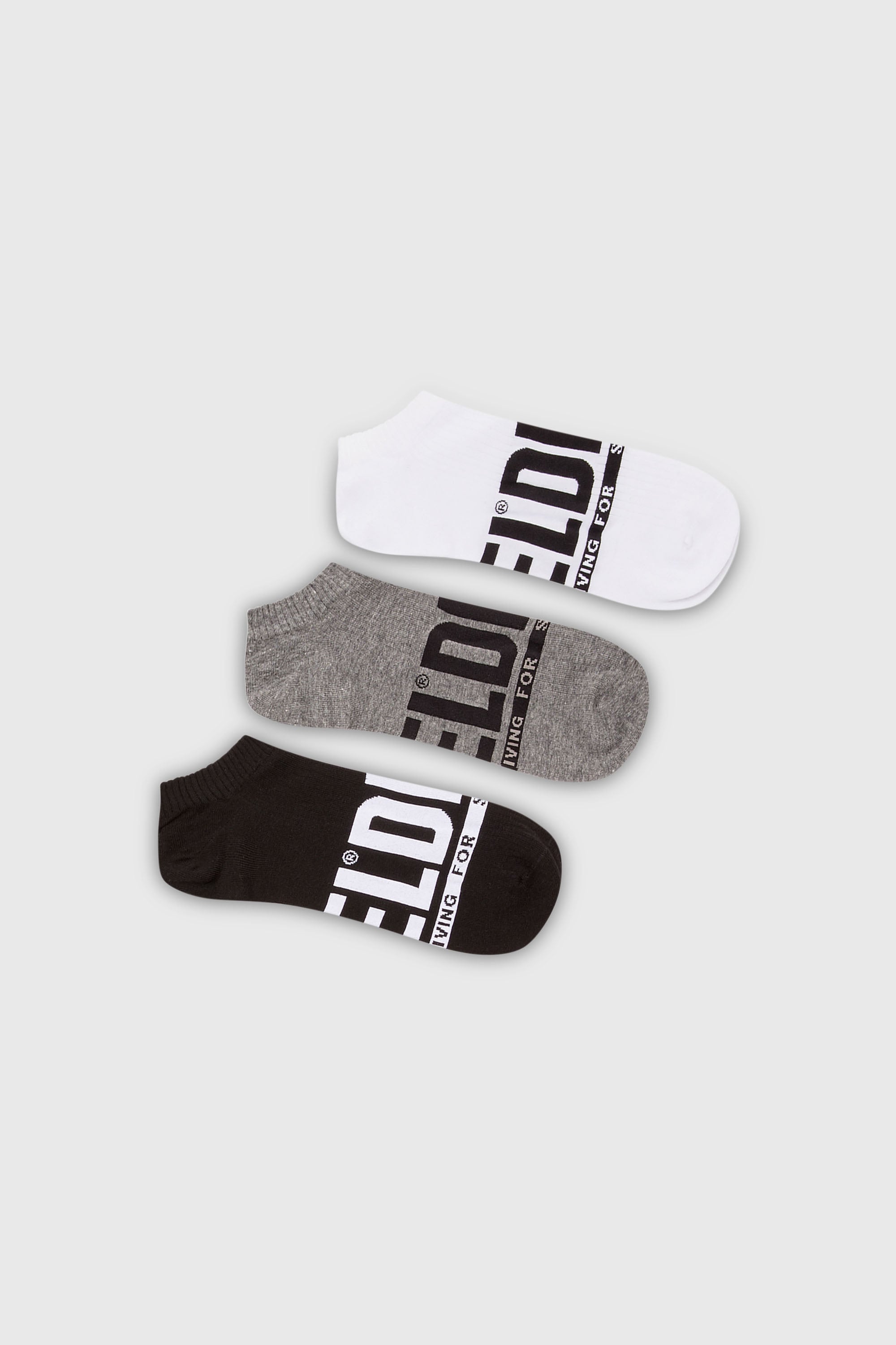 Diesel - SKM-GOST-THREEPACK, Lot de trois paires de chaussettes basses avec logo Homme in Polychrome - 1
