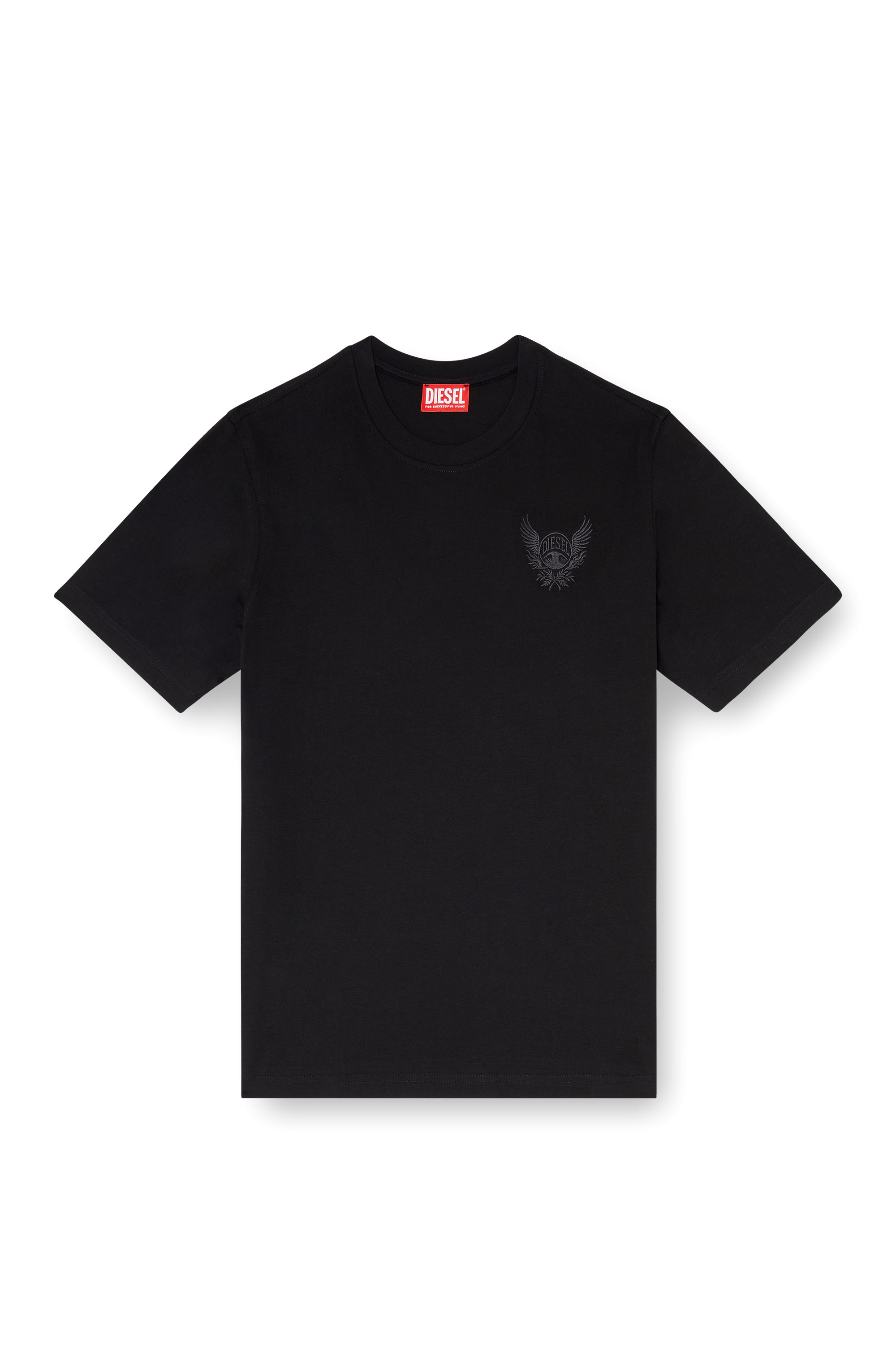 Diesel - T-ADJUST-AA8, T-shirt en coton avec motif logo sur la poitrine Homme in Noir - 3