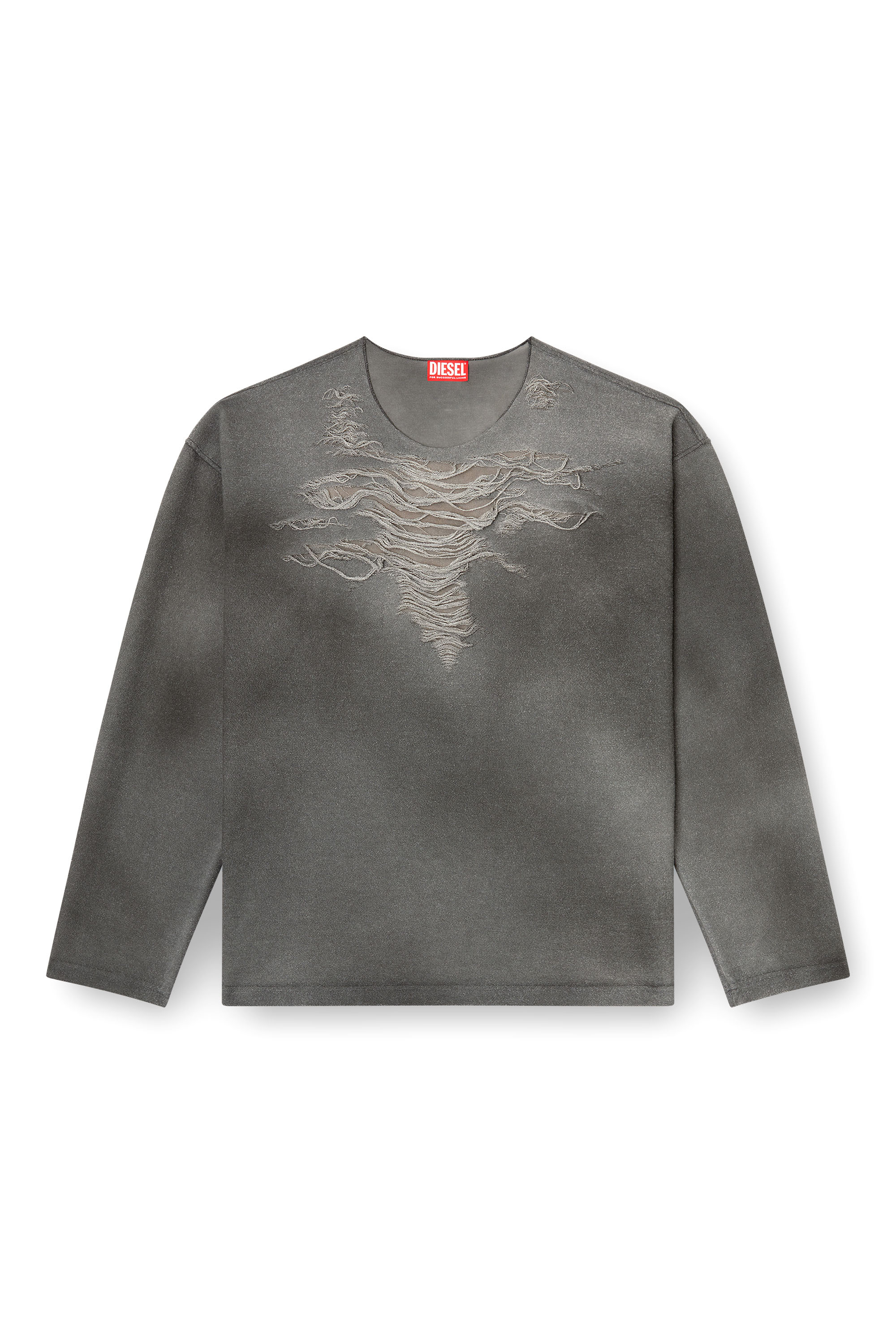 Diesel - S-RUBEN, Sweat-shirt avec effet vieilli &agrave; l'avant Homme in Gris - 2